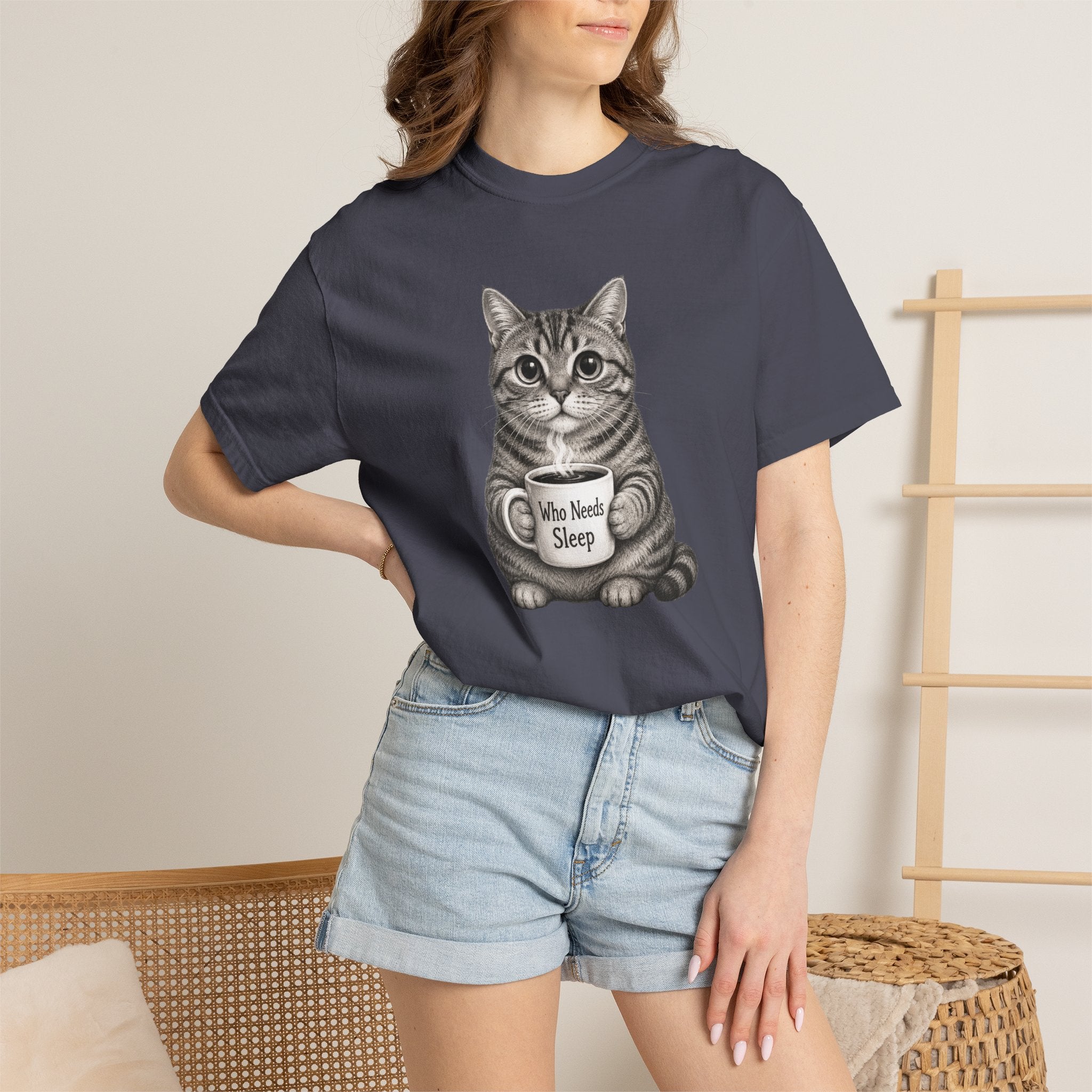 Who Needs Sleep Cat T-Shirt