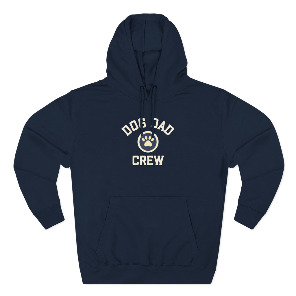 Dog Dad Crew Hoodie — Paw Print Graphic Fleece Pullover