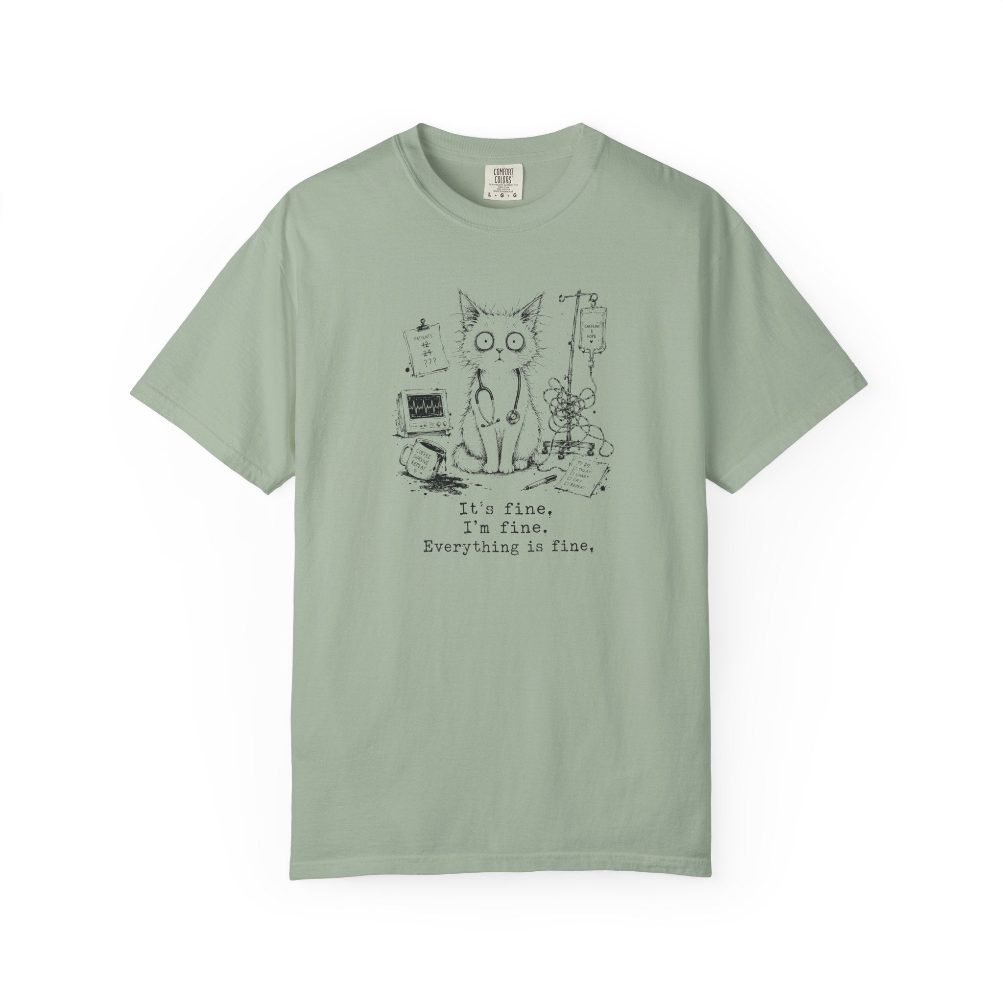Everything Is Fine Cat T-Shirt