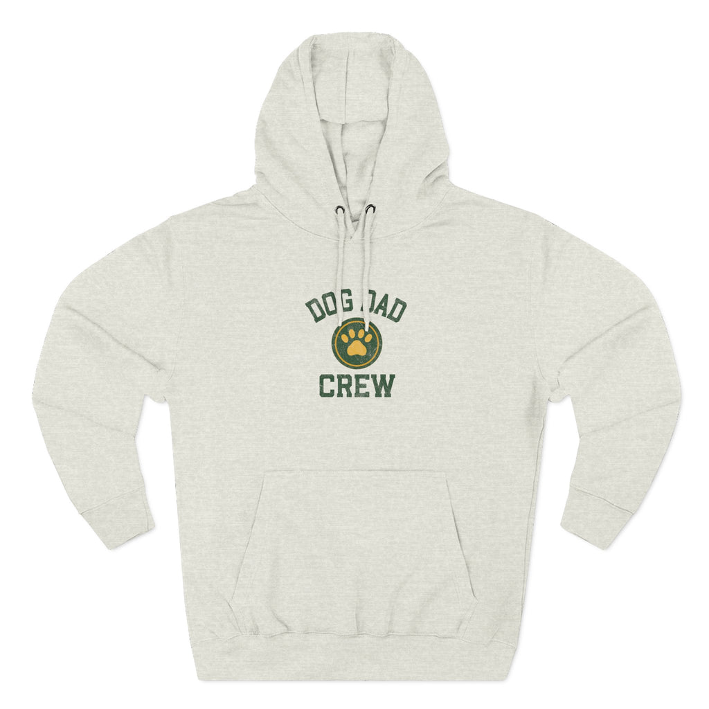 Distressed Dog Dad Retro Design Three-Panel Fleece Hoodie
