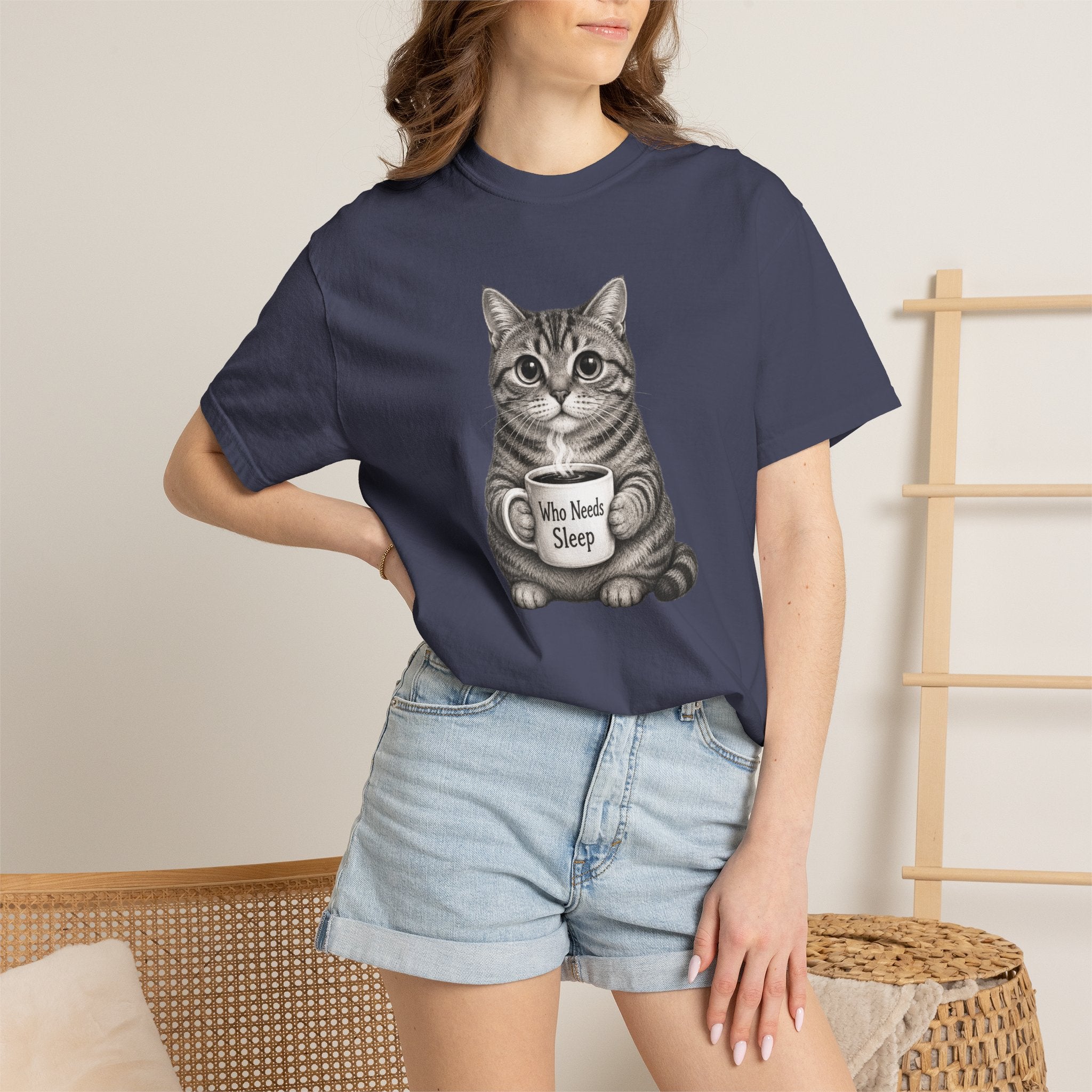 Who Needs Sleep Cat T-Shirt