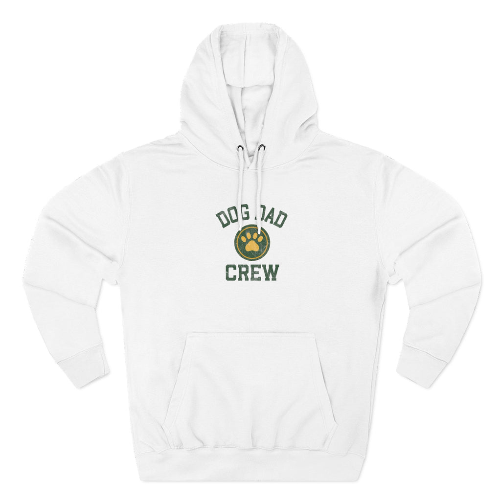 Distressed Dog Dad Retro Design Three-Panel Fleece Hoodie