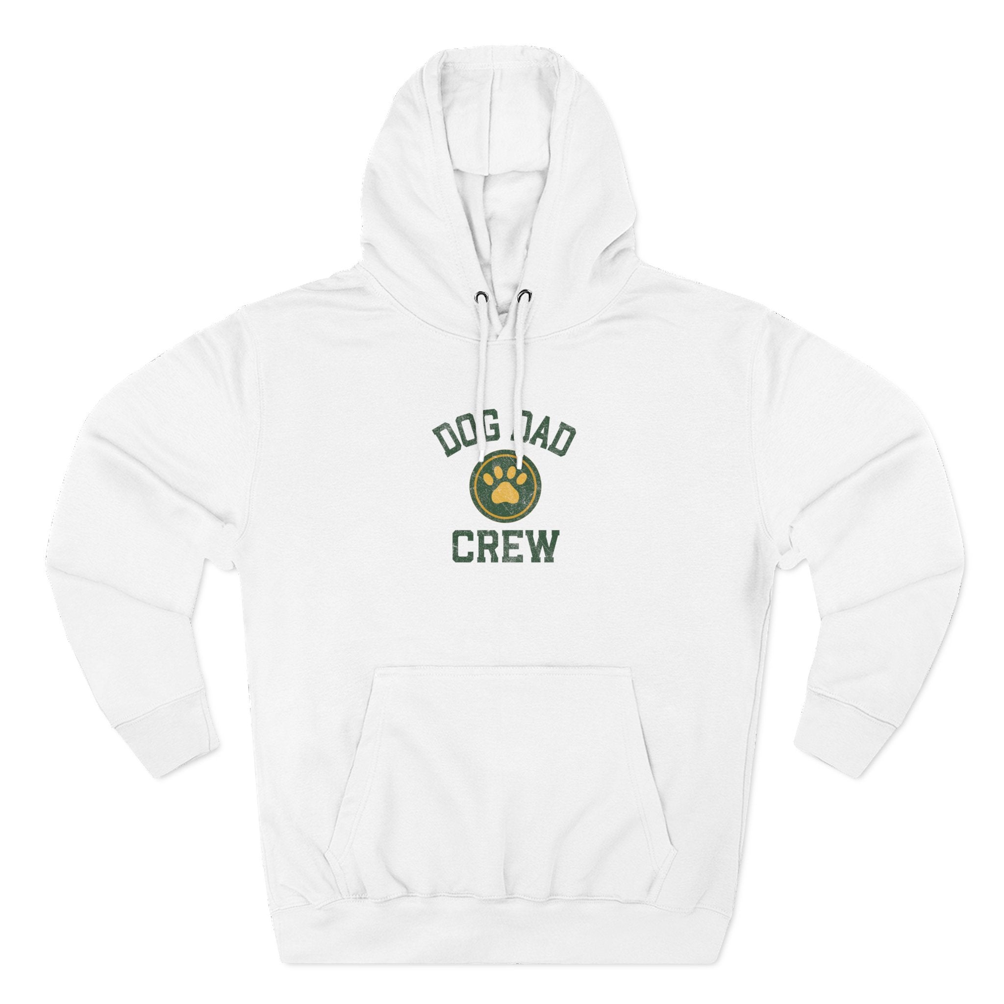 Distressed Dog Dad Retro Design Three-Panel Fleece Hoodie