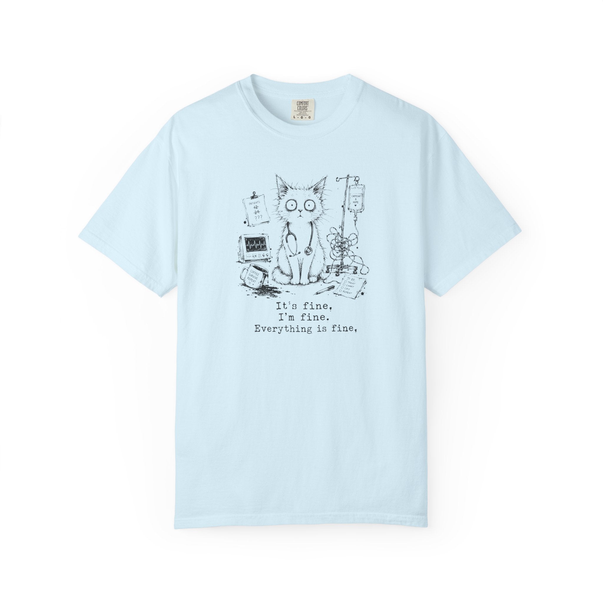 Everything Is Fine Cat T-Shirt