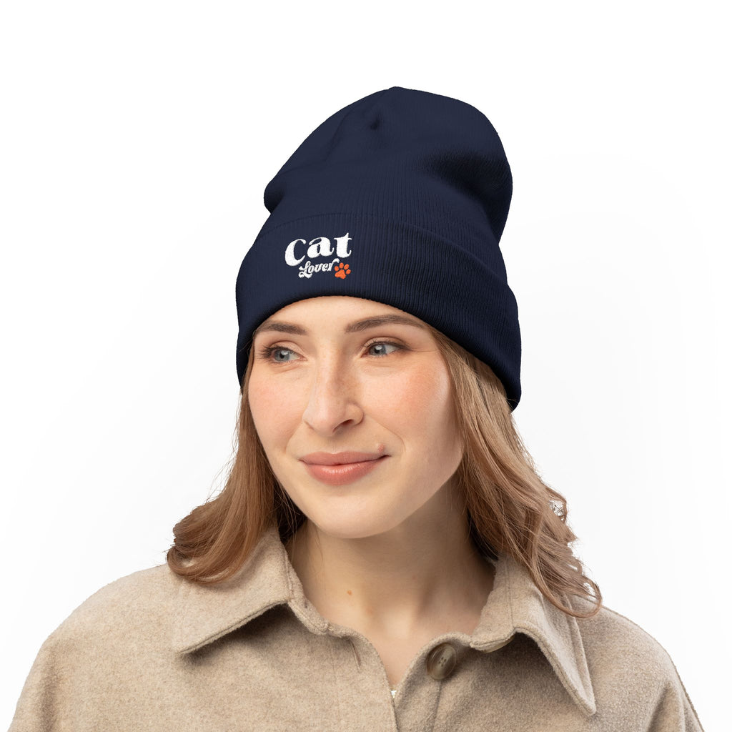 Retro Embroidered Cat Lover Beanie