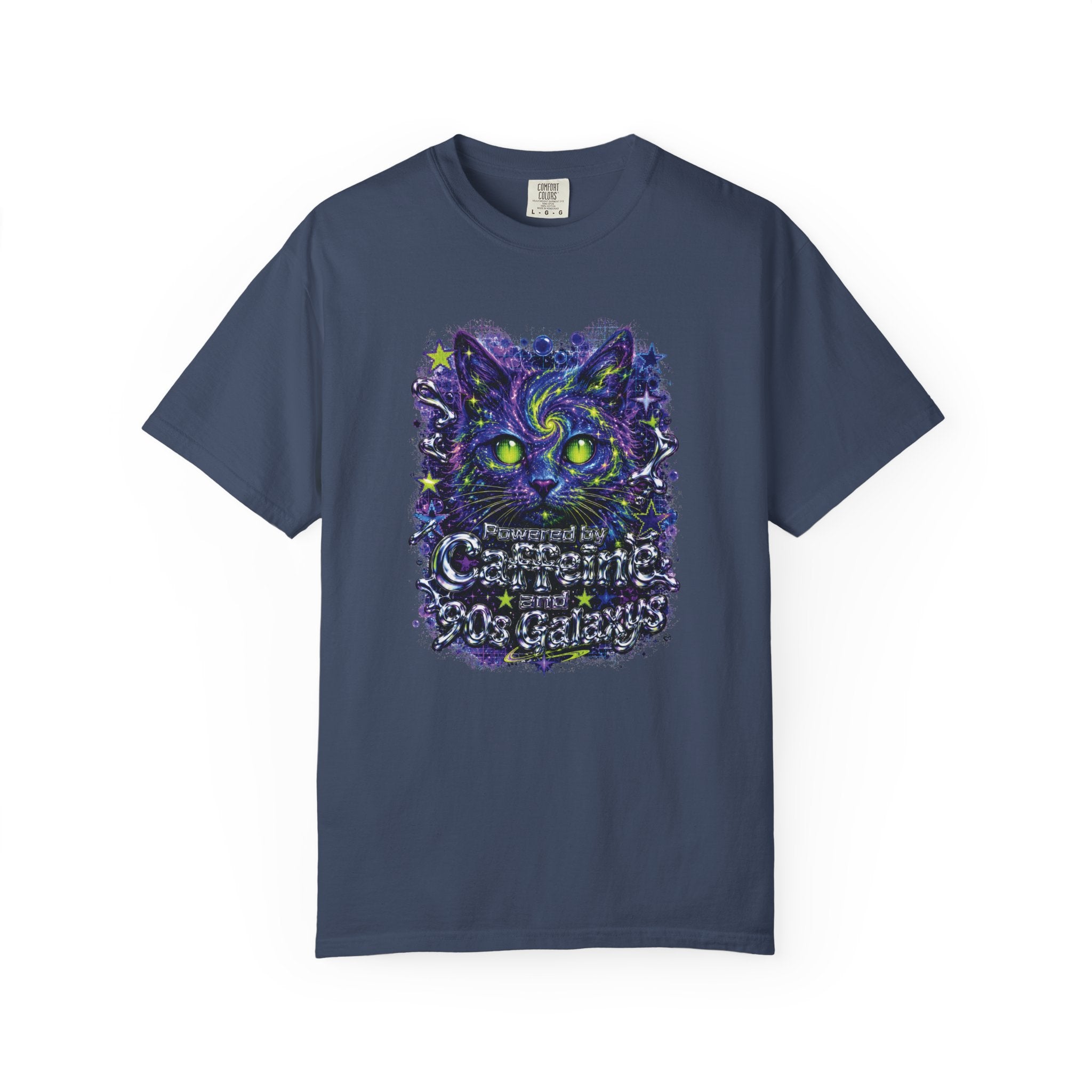 Powered By Caffeine and 90s Cat T-Shirt