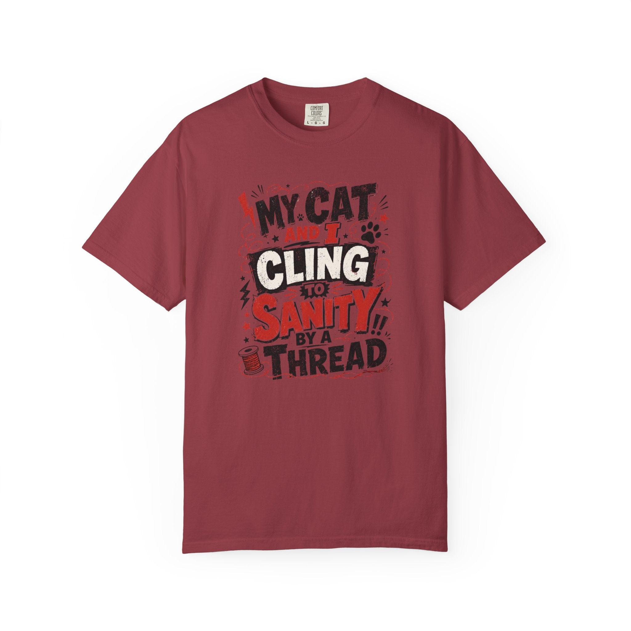 Cling To Sanity by A Thread Cat T-Shirt