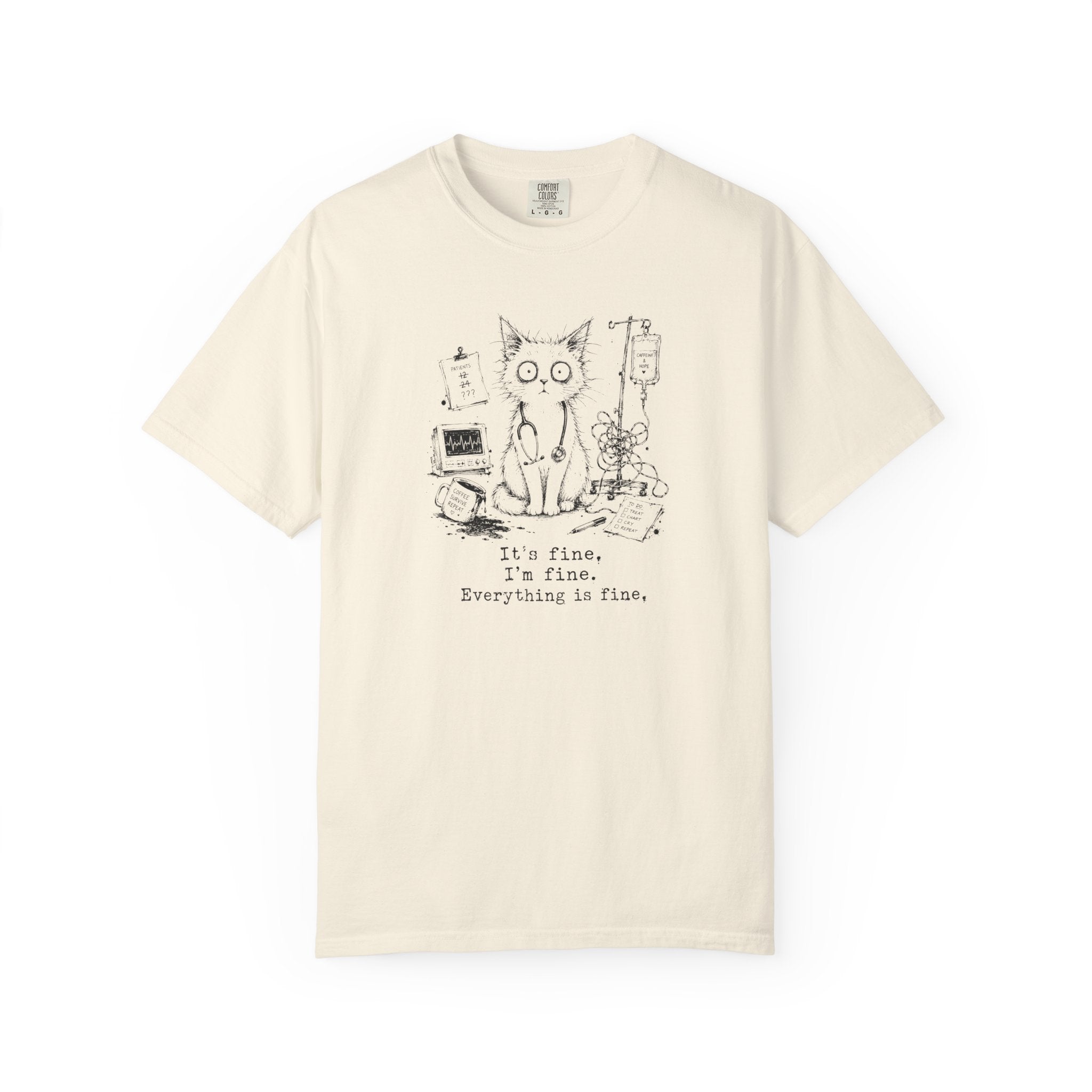 Everything Is Fine Cat T-Shirt