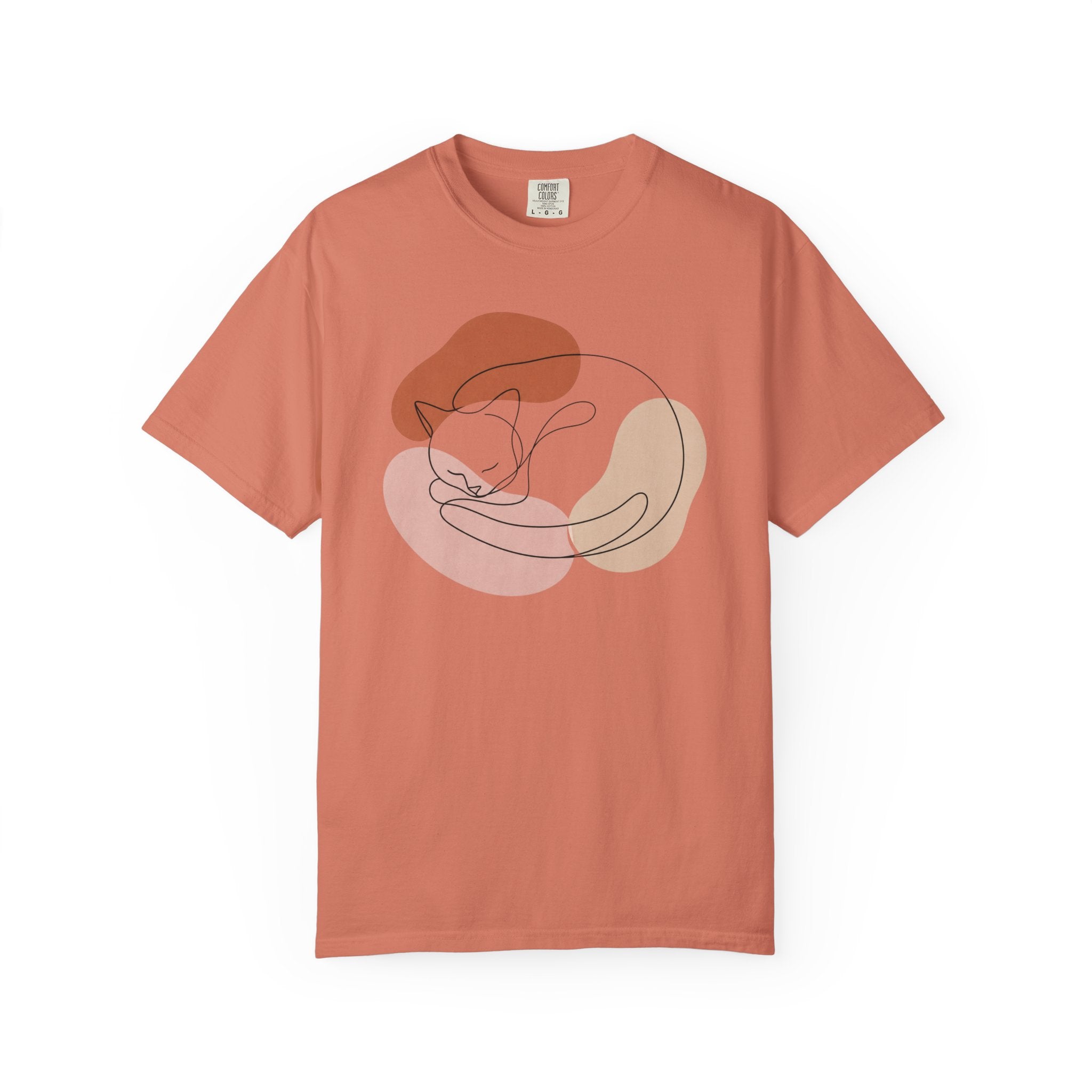Cozy Curled Cat Silhouette T-Shirt