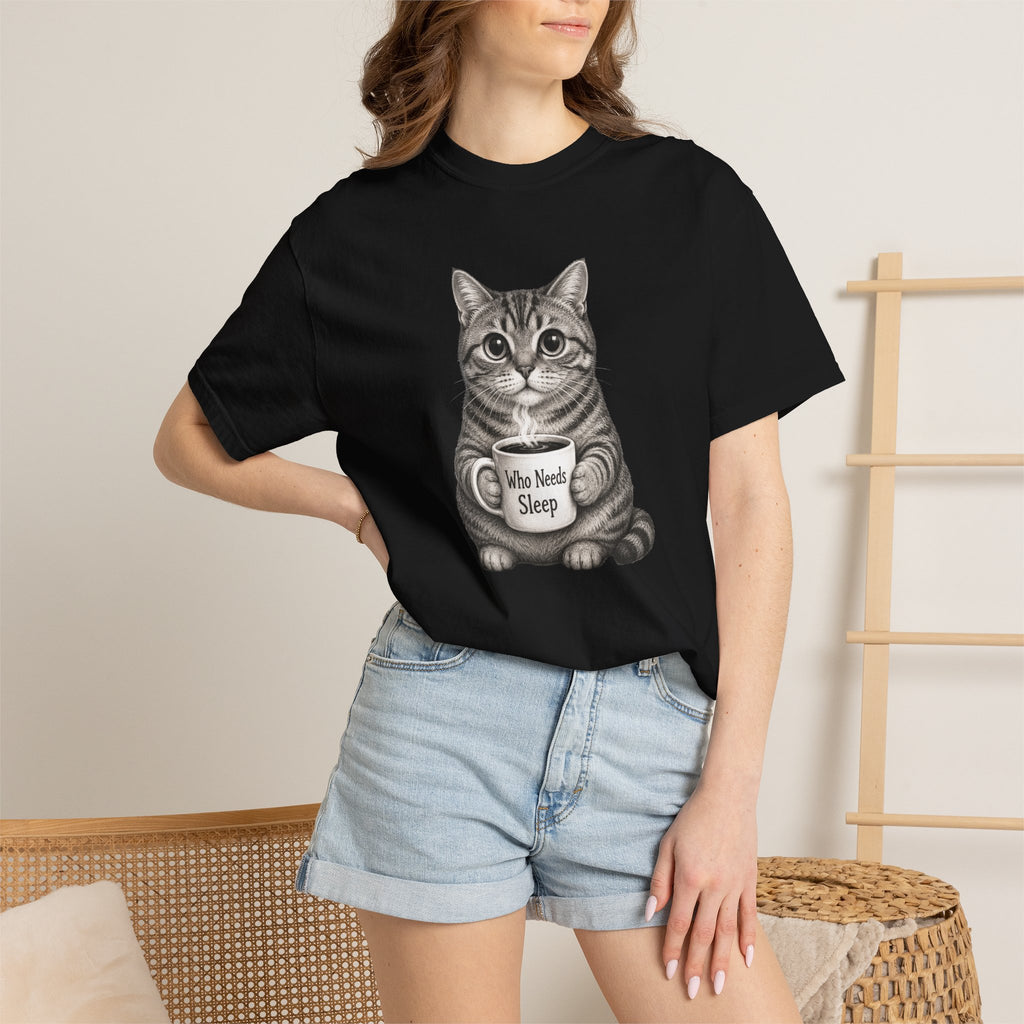 Who Needs Sleep Cat T-Shirt