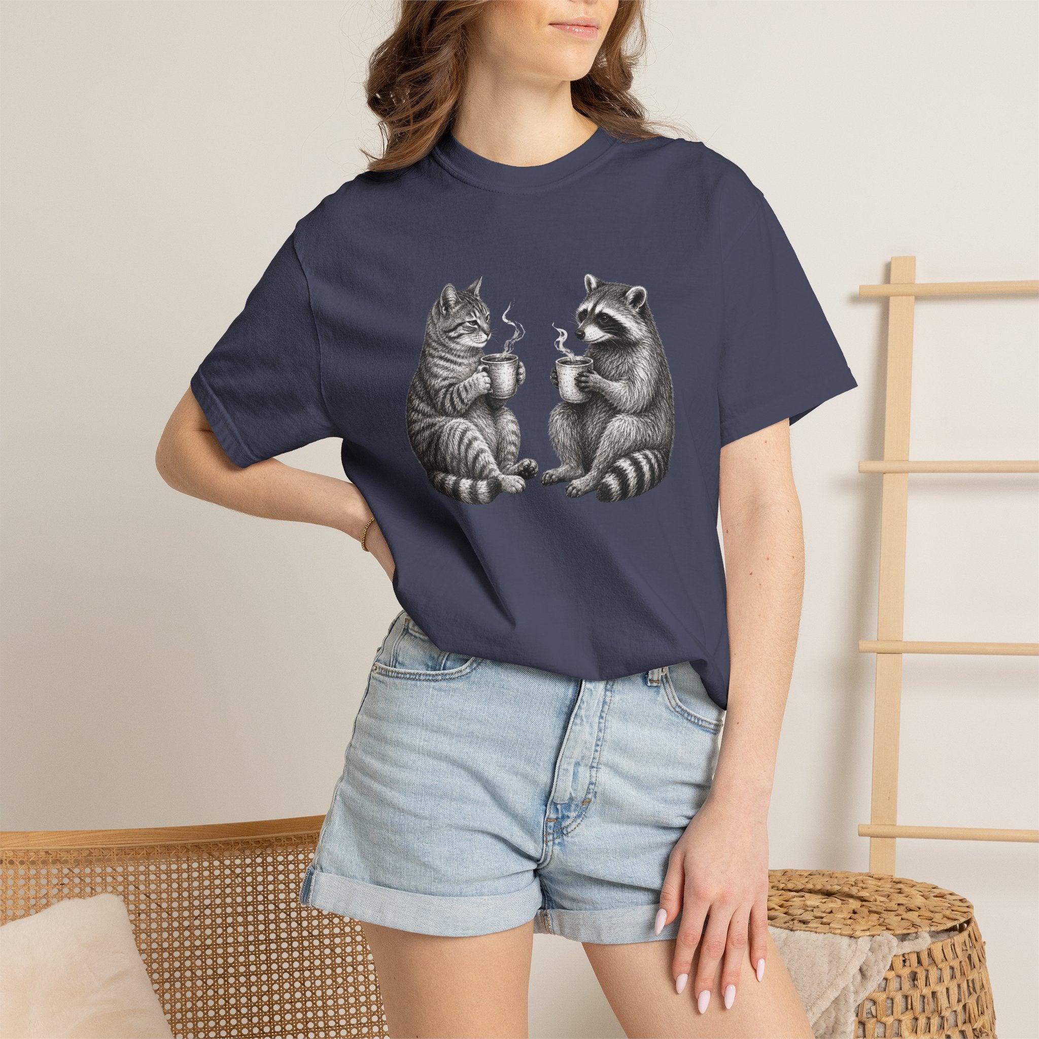 Morning Gossip Cat T-Shirt