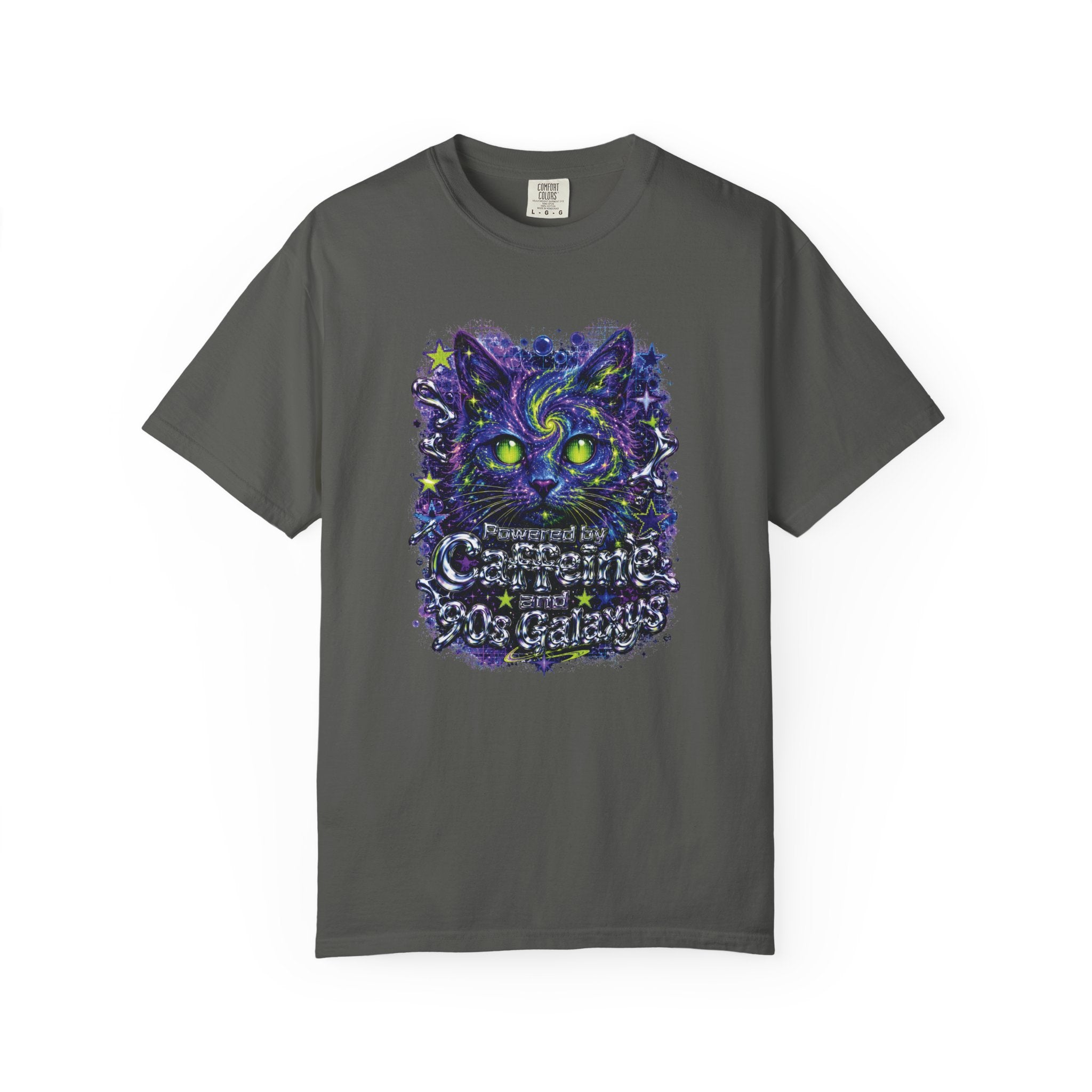 Powered By Caffeine and 90s Cat T-Shirt