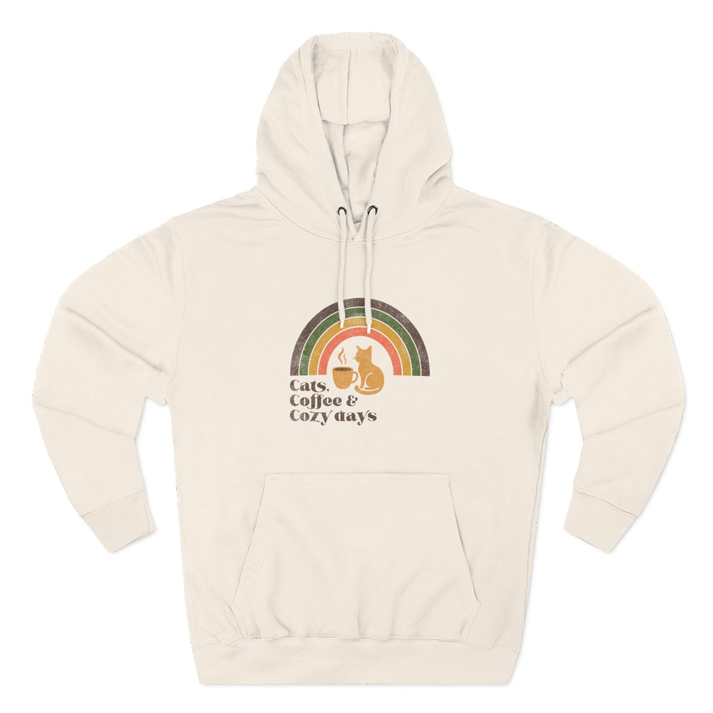 Retro Cats Coffee Cozy Days Hoodie | Cat Lover Graphic