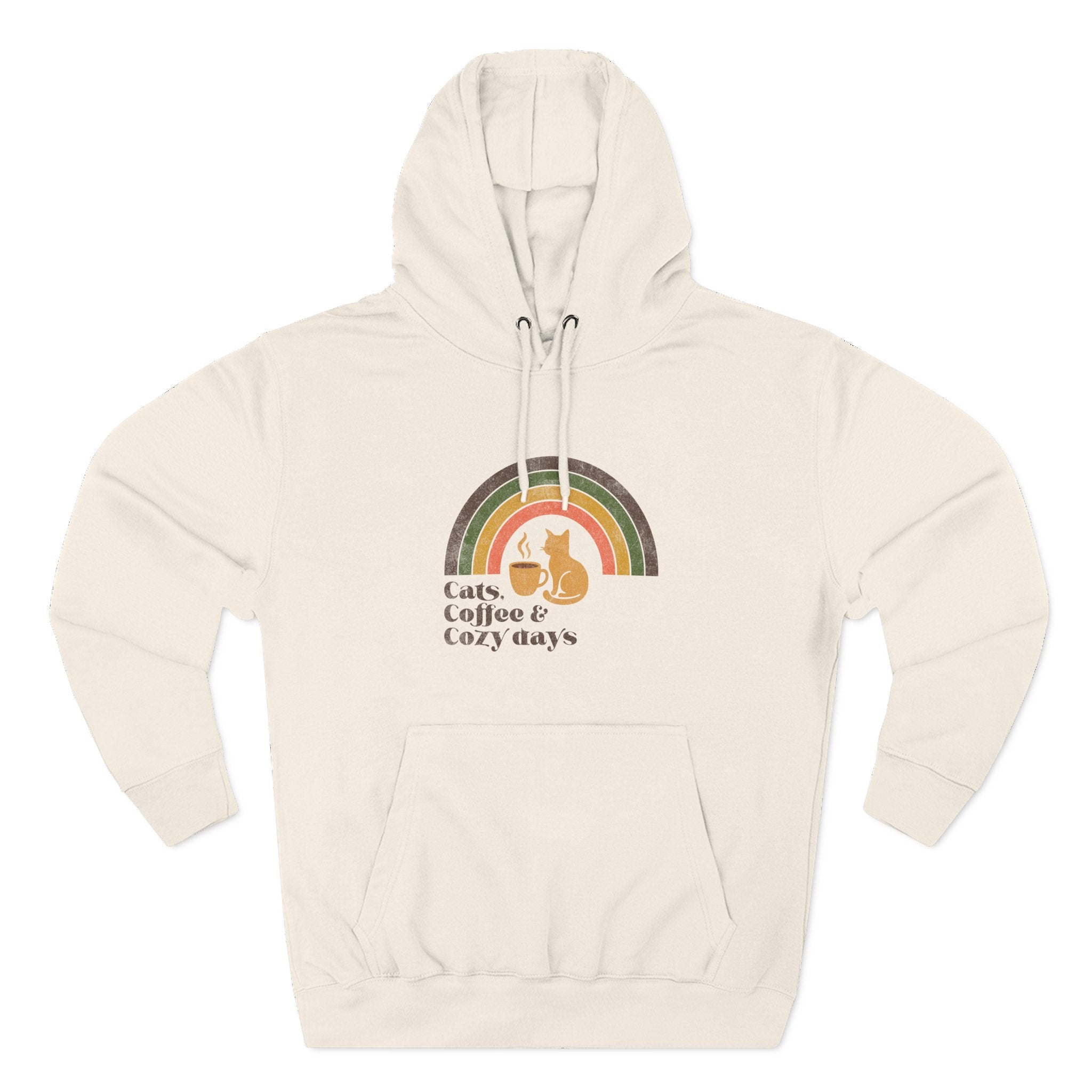 Retro Cats Coffee Cozy Days Hoodie | Cat Lover Graphic