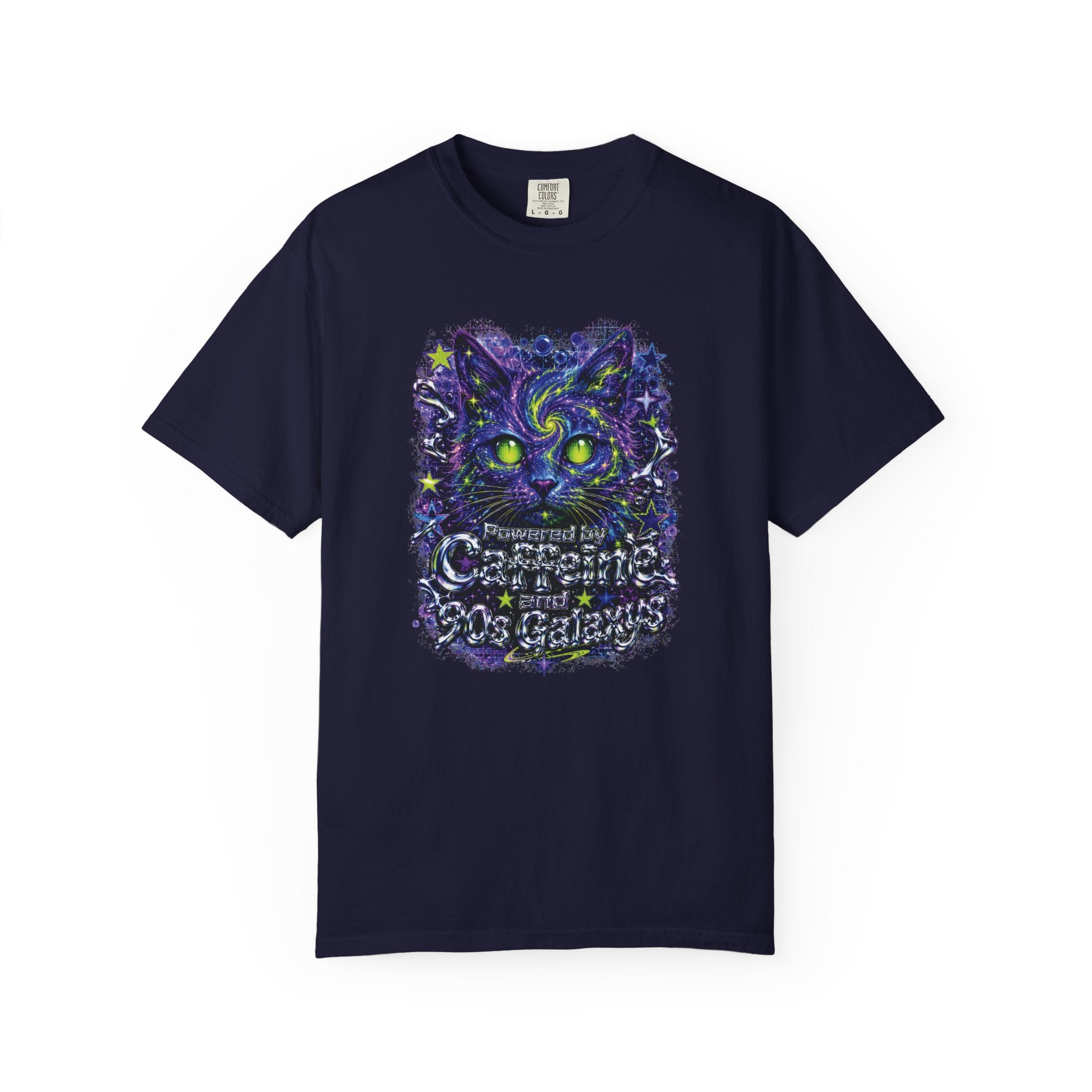 Powered By Caffeine and 90s Cat T-Shirt