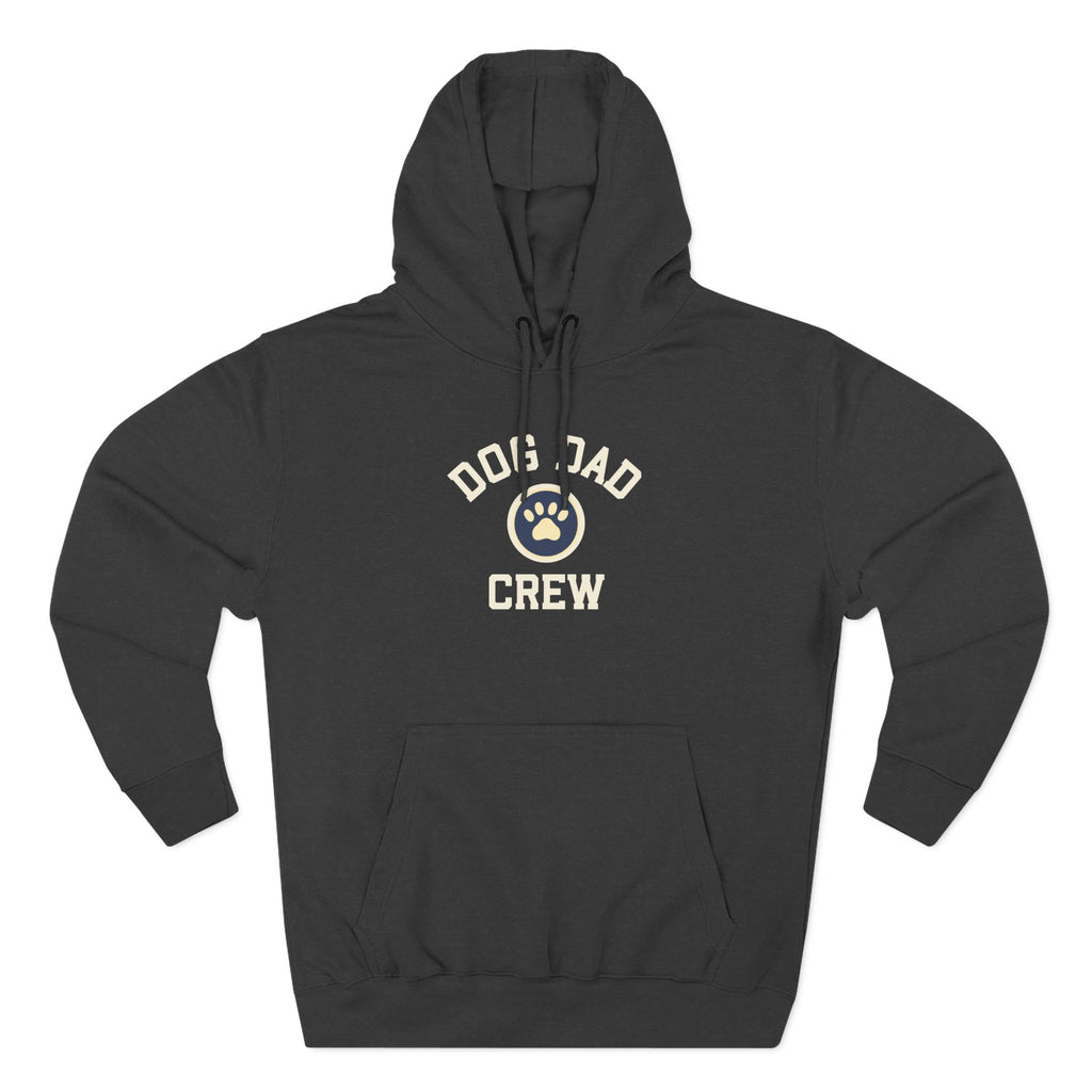 Dog Dad Crew Hoodie — Paw Print Graphic Fleece Pullover