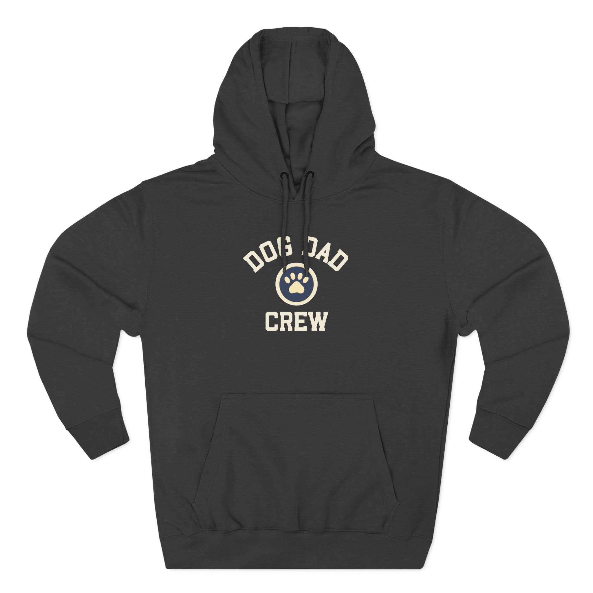 Dog Dad Crew Hoodie — Paw Print Graphic Fleece Pullover