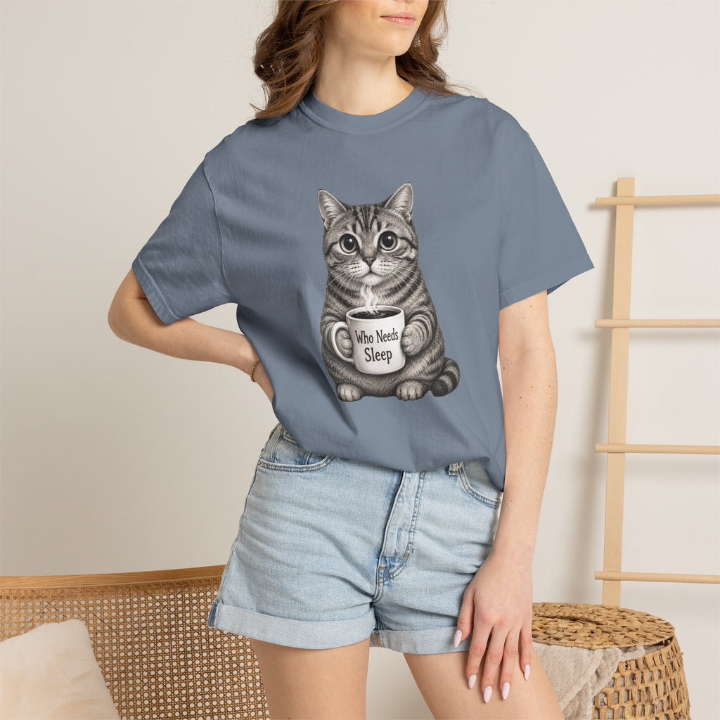 Who Needs Sleep Cat T-Shirt