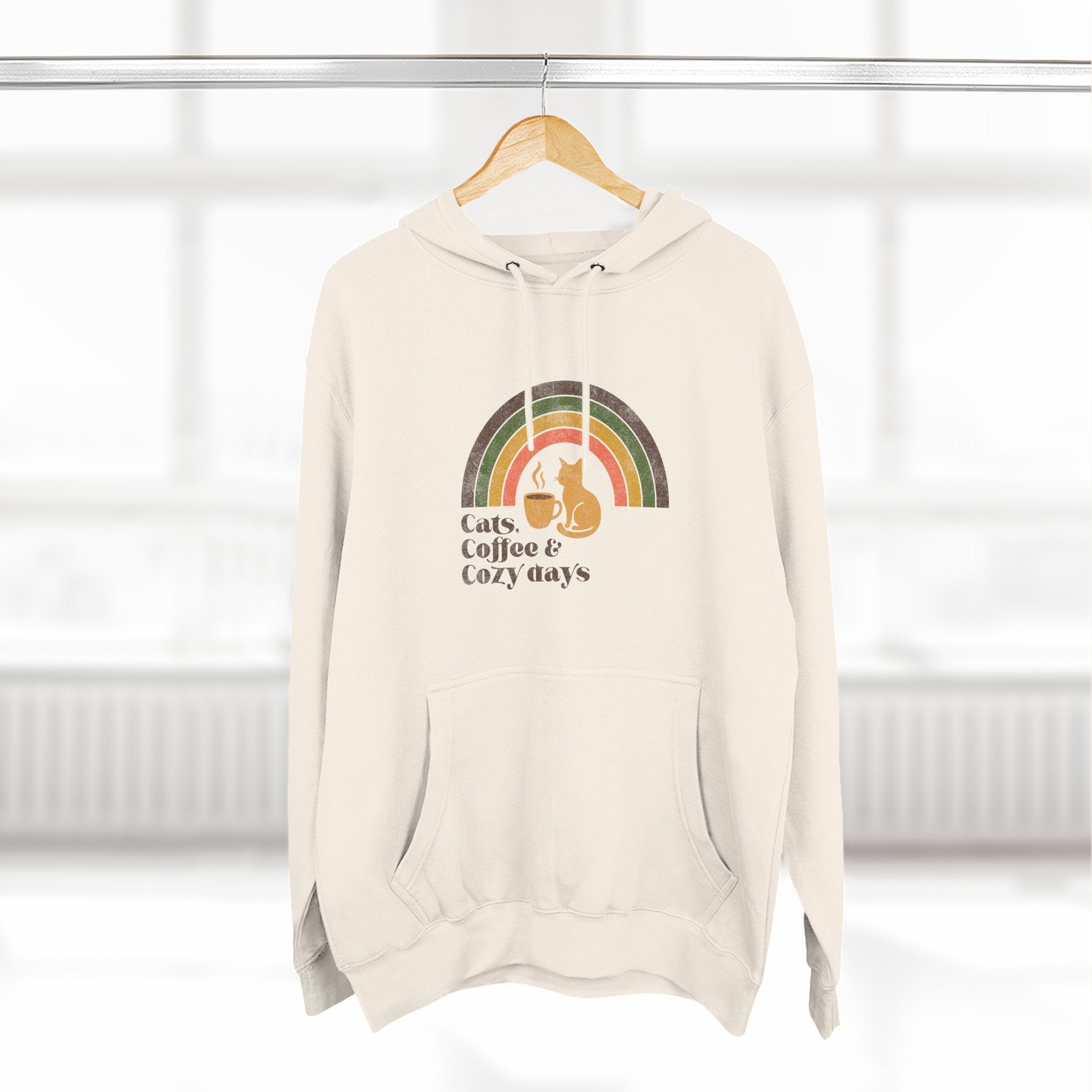 Retro Cats Coffee Cozy Days Hoodie | Cat Lover Graphic