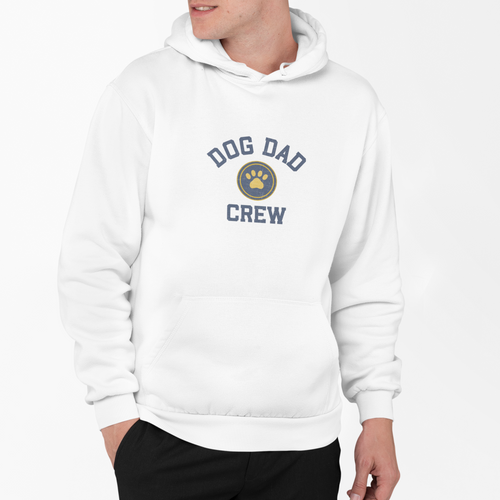 Dog Dad Retro Hoodie — Three-Panel Fleece, Vintage Style "Dog Dad Lover"