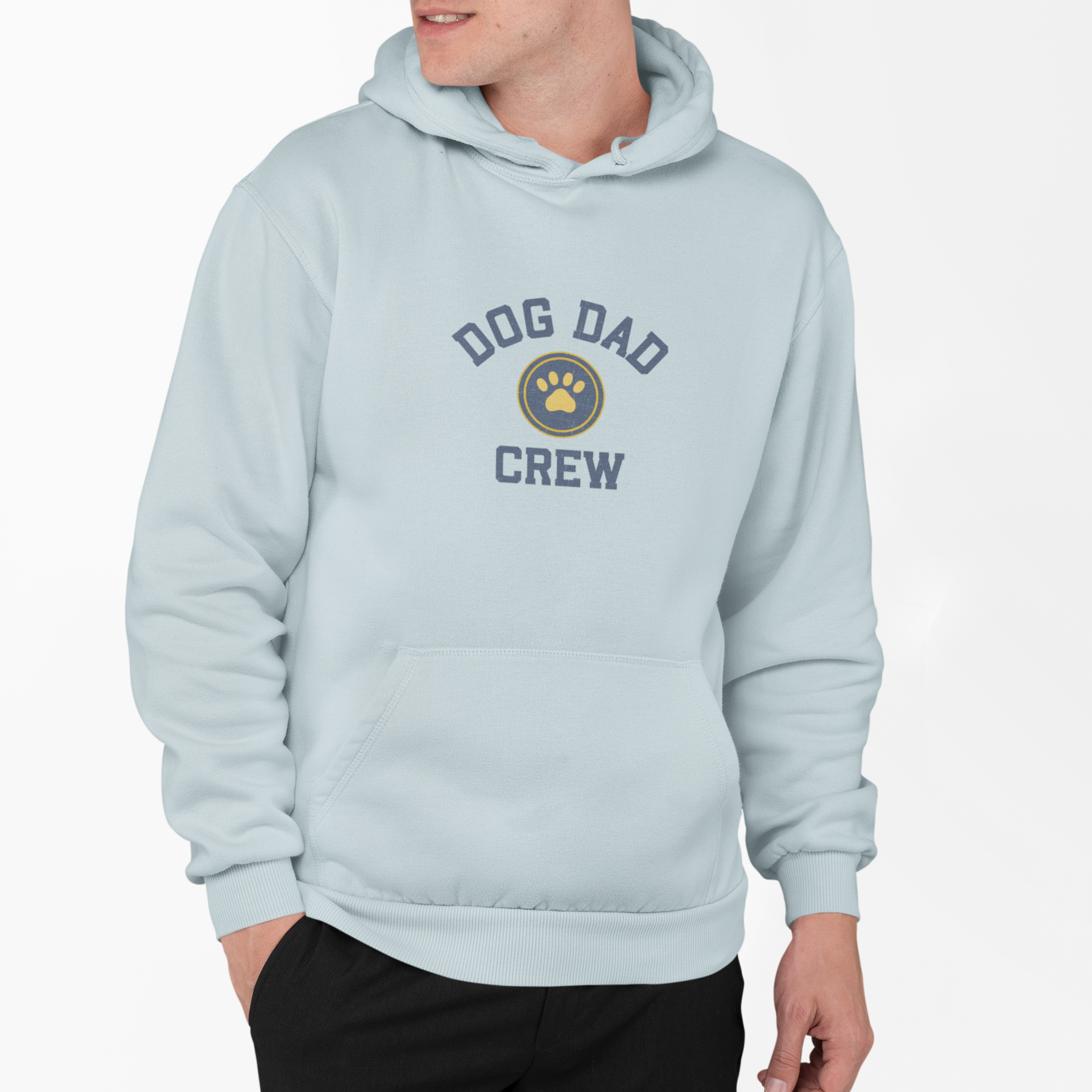 Dog Dad Retro Hoodie — Three-Panel Fleece, Vintage Style "Dog Dad Lover"