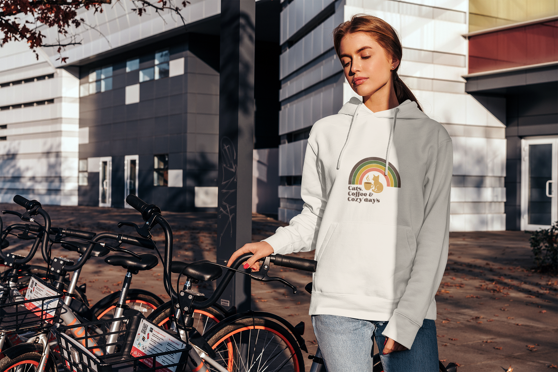 Retro Cats Coffee Cozy Days Hoodie | Cat Lover Graphic