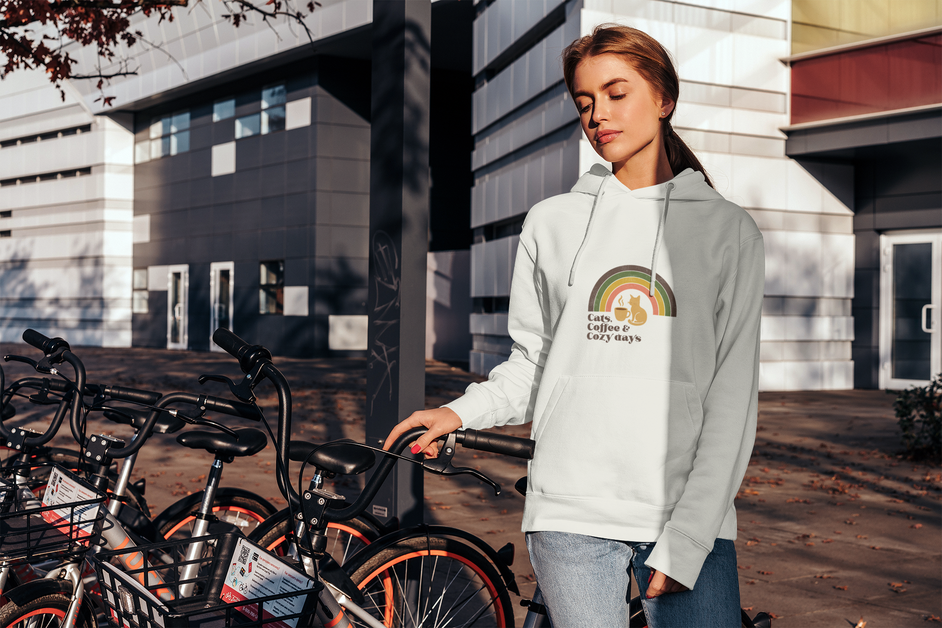 Retro Cats Coffee Cozy Days Hoodie | Cat Lover Graphic