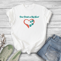 Retro Pet Lover Paw Prints On My Heart T-Shirt