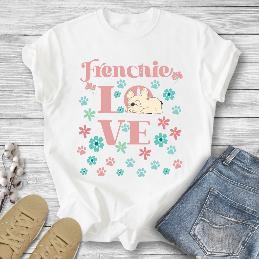 Frenchie Love Retro T-Shirt — French Bulldog Dog Lover Tee