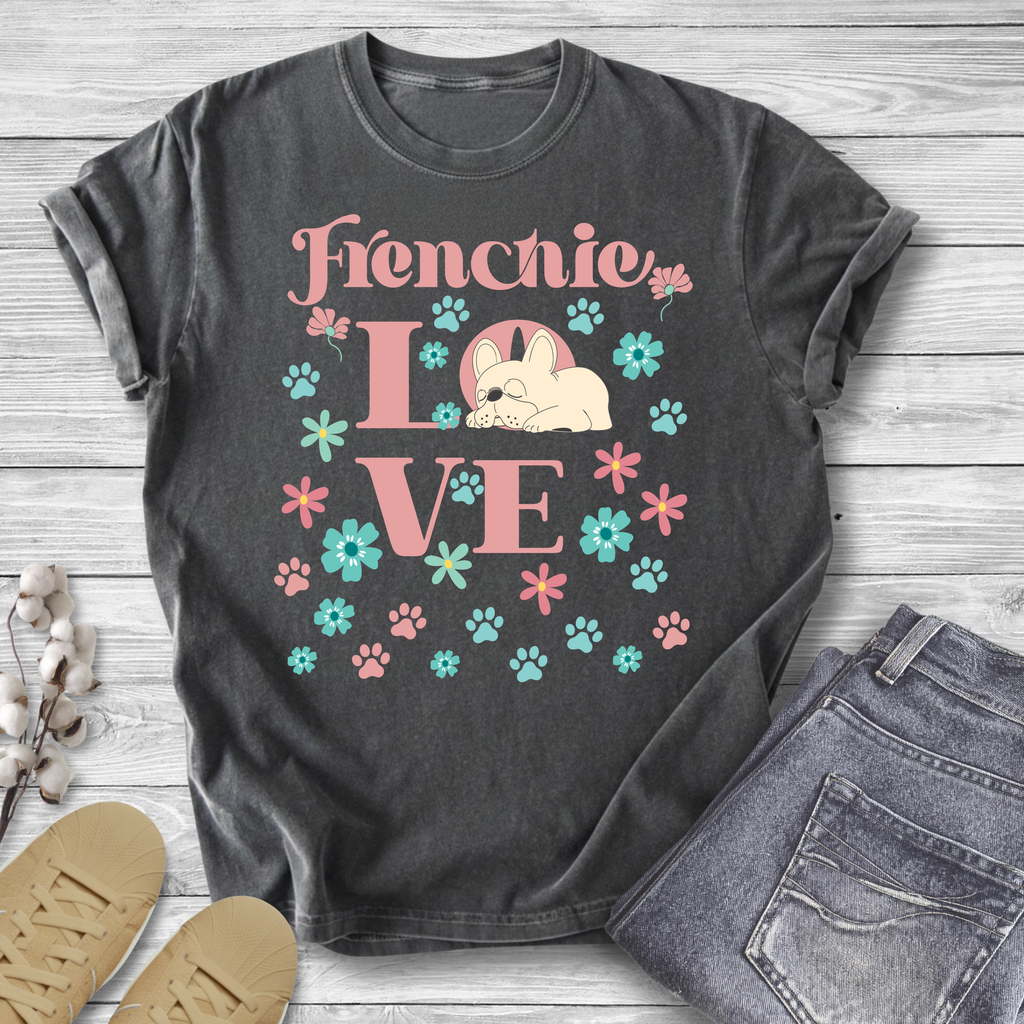 Frenchie Love Retro T-Shirt — French Bulldog Dog Lover Tee