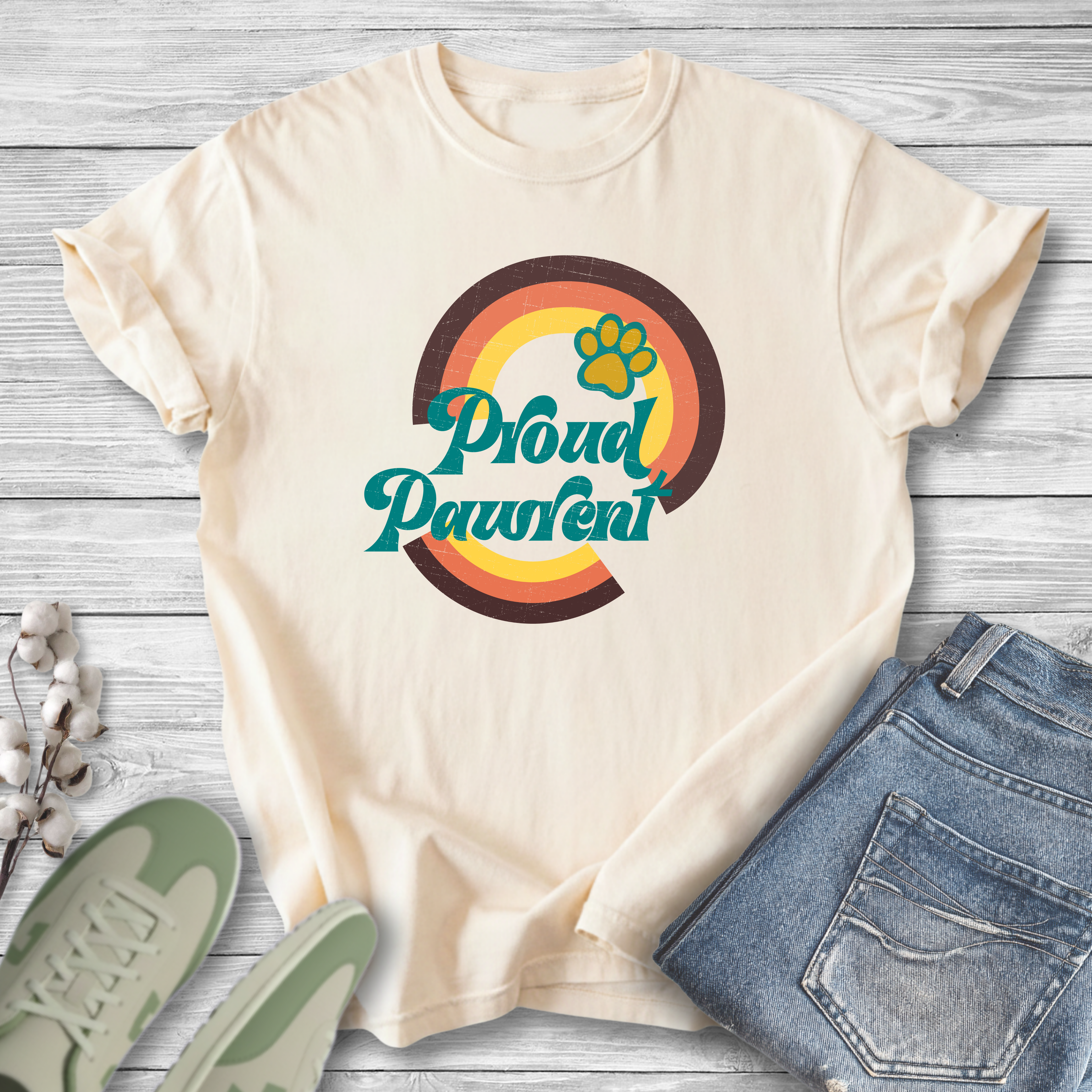Proud Pet Parent Retro T-Shirt — Dog & Cat Lover Tee