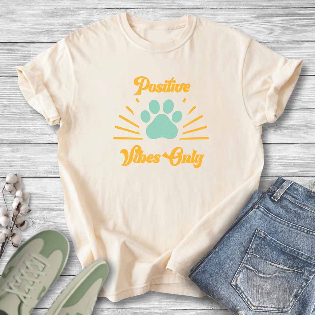 Positive Vibes Pet Lover T-Shirt — Retro Dog & Cat Tee