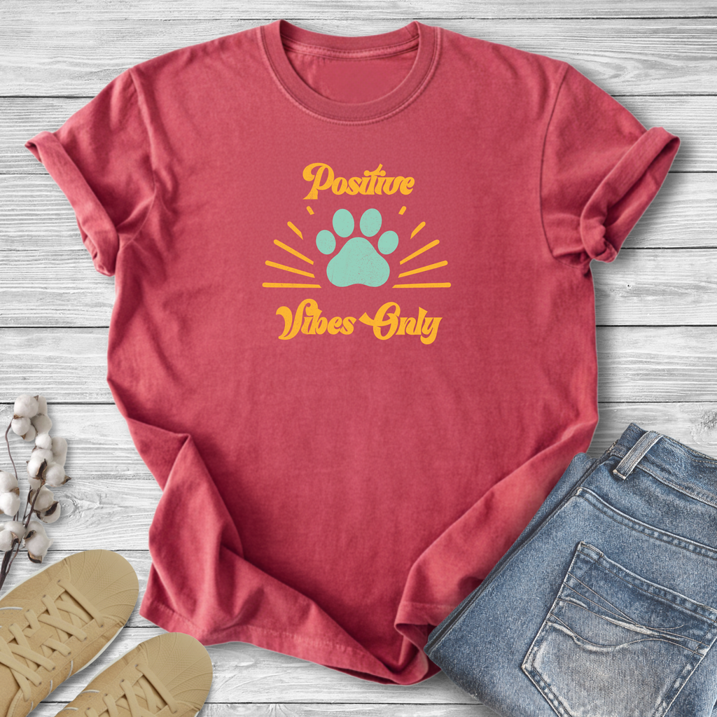 Positive Vibes Pet Lover T-Shirt — Retro Dog & Cat Tee