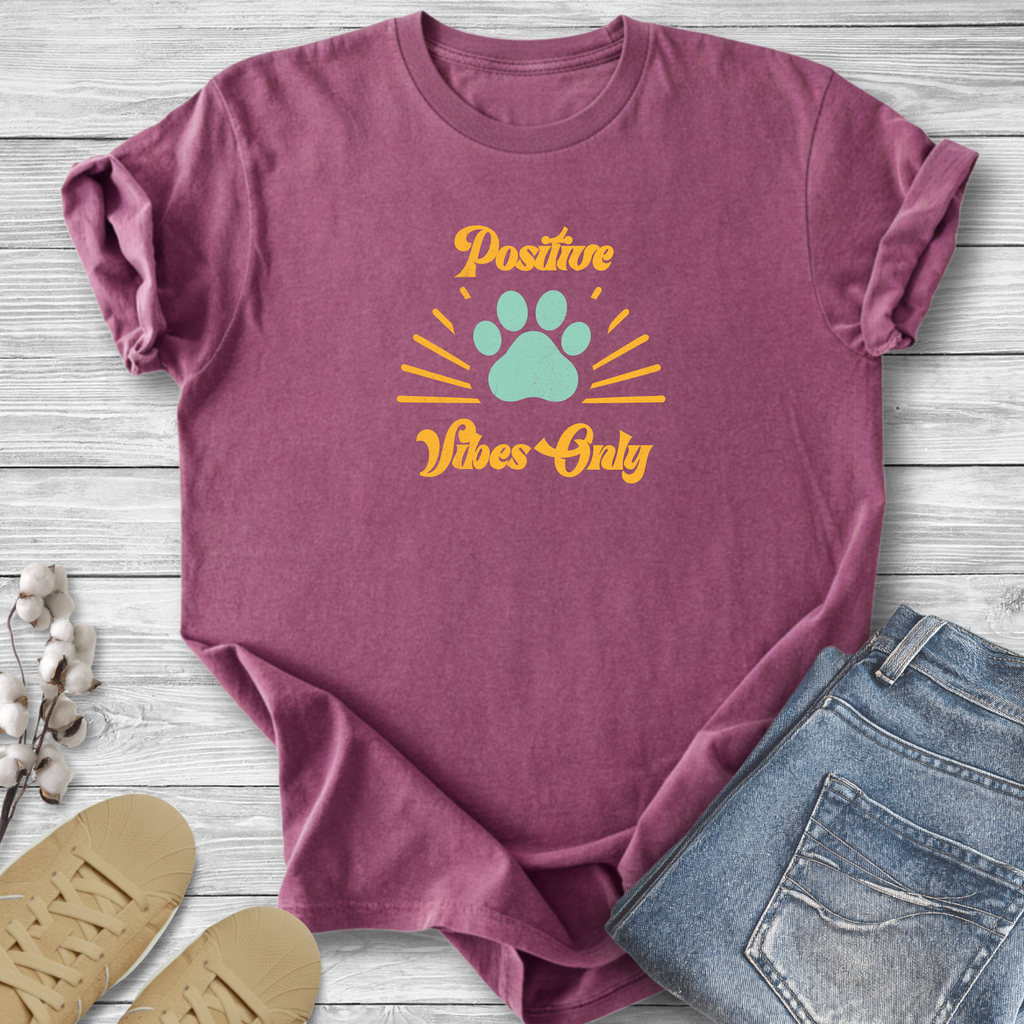 Positive Vibes Pet Lover T-Shirt — Retro Dog & Cat Tee