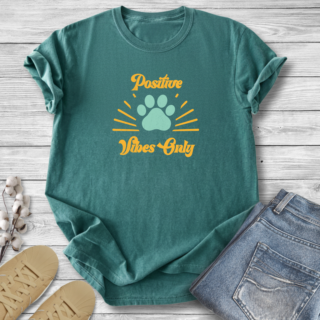 Positive Vibes Pet Lover T-Shirt — Retro Dog & Cat Tee