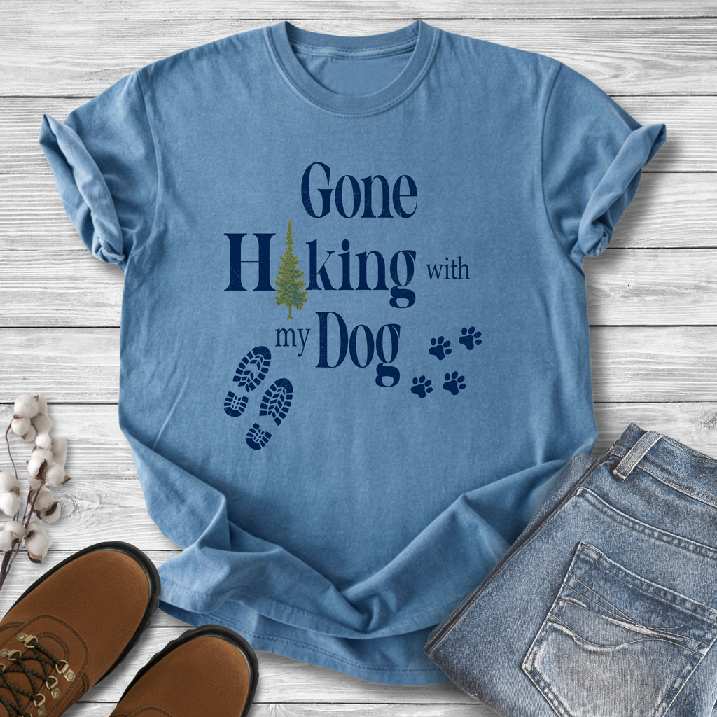 Gone Hiking With My Dog T-Shirt — Retro Dog Lover Tee