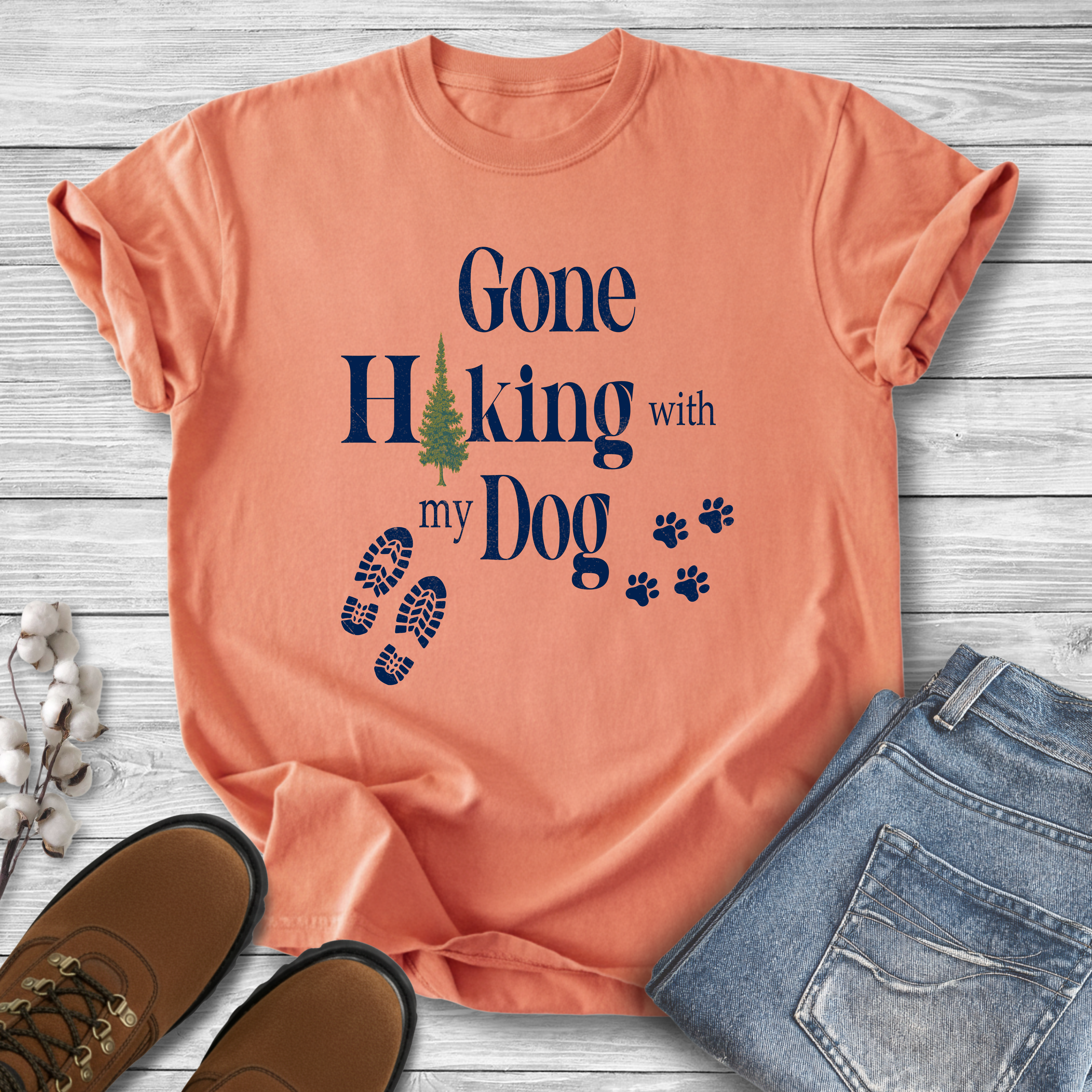 Gone Hiking With My Dog T-Shirt — Retro Dog Lover Tee