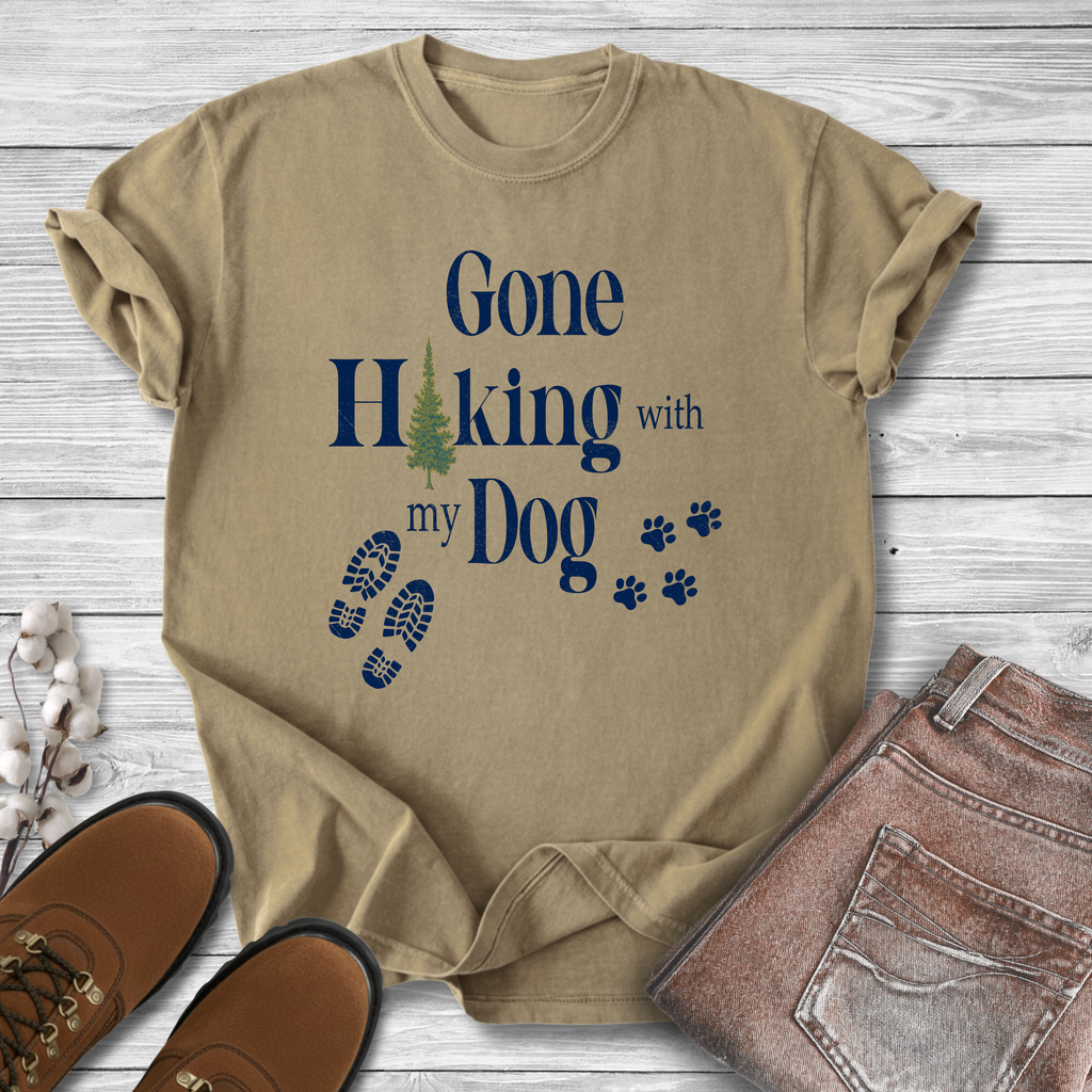 Gone Hiking With My Dog T-Shirt — Retro Dog Lover Tee