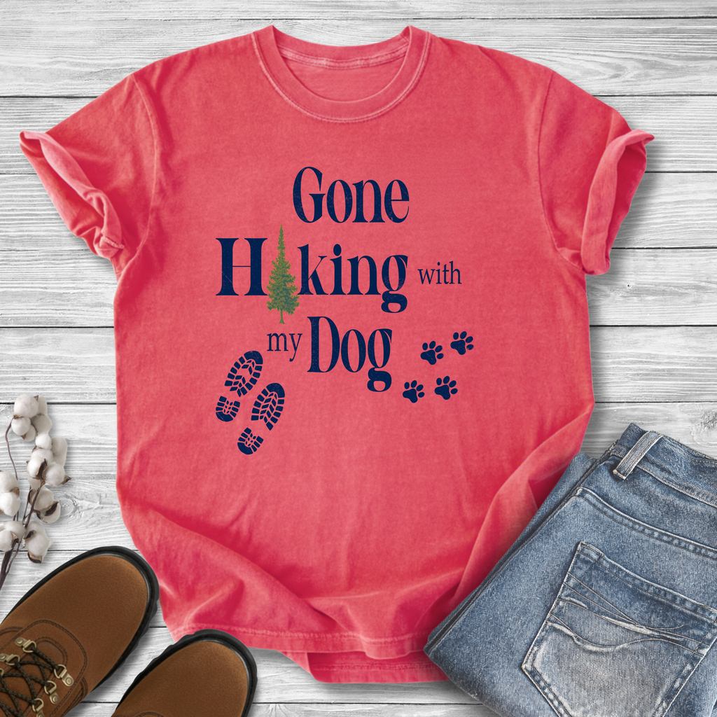 Gone Hiking With My Dog T-Shirt — Retro Dog Lover Tee