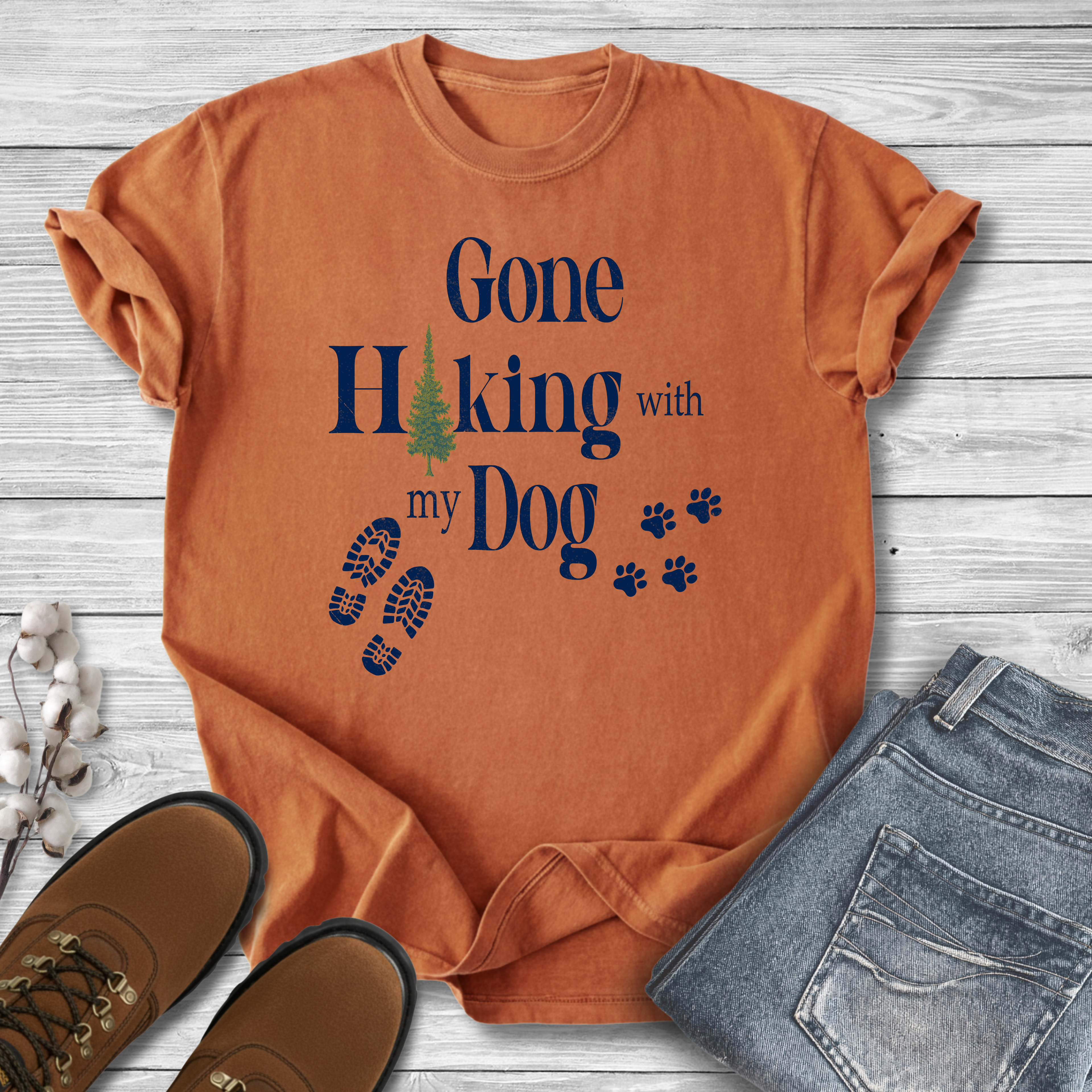 Gone Hiking With My Dog T-Shirt — Retro Dog Lover Tee