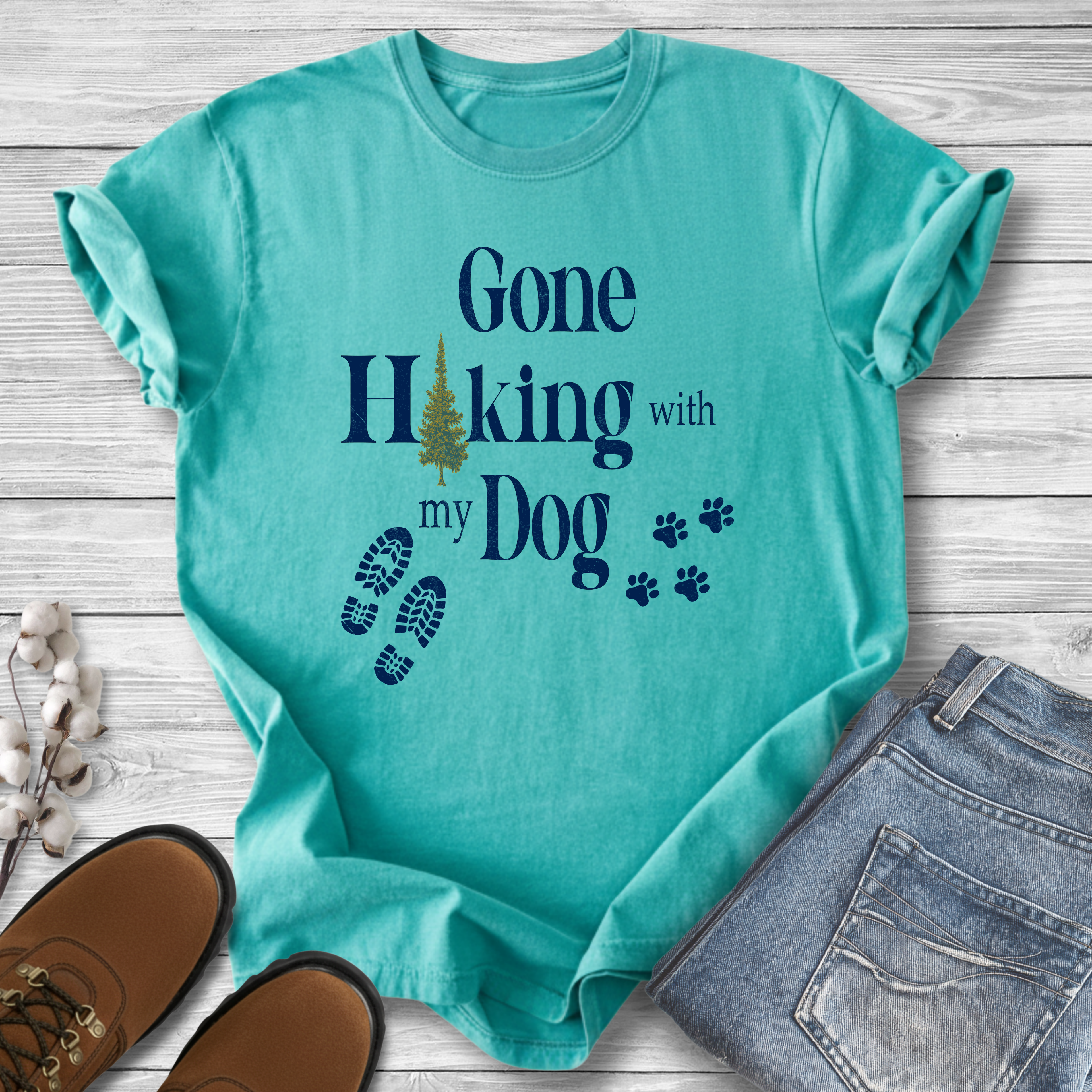 Gone Hiking With My Dog T-Shirt — Retro Dog Lover Tee