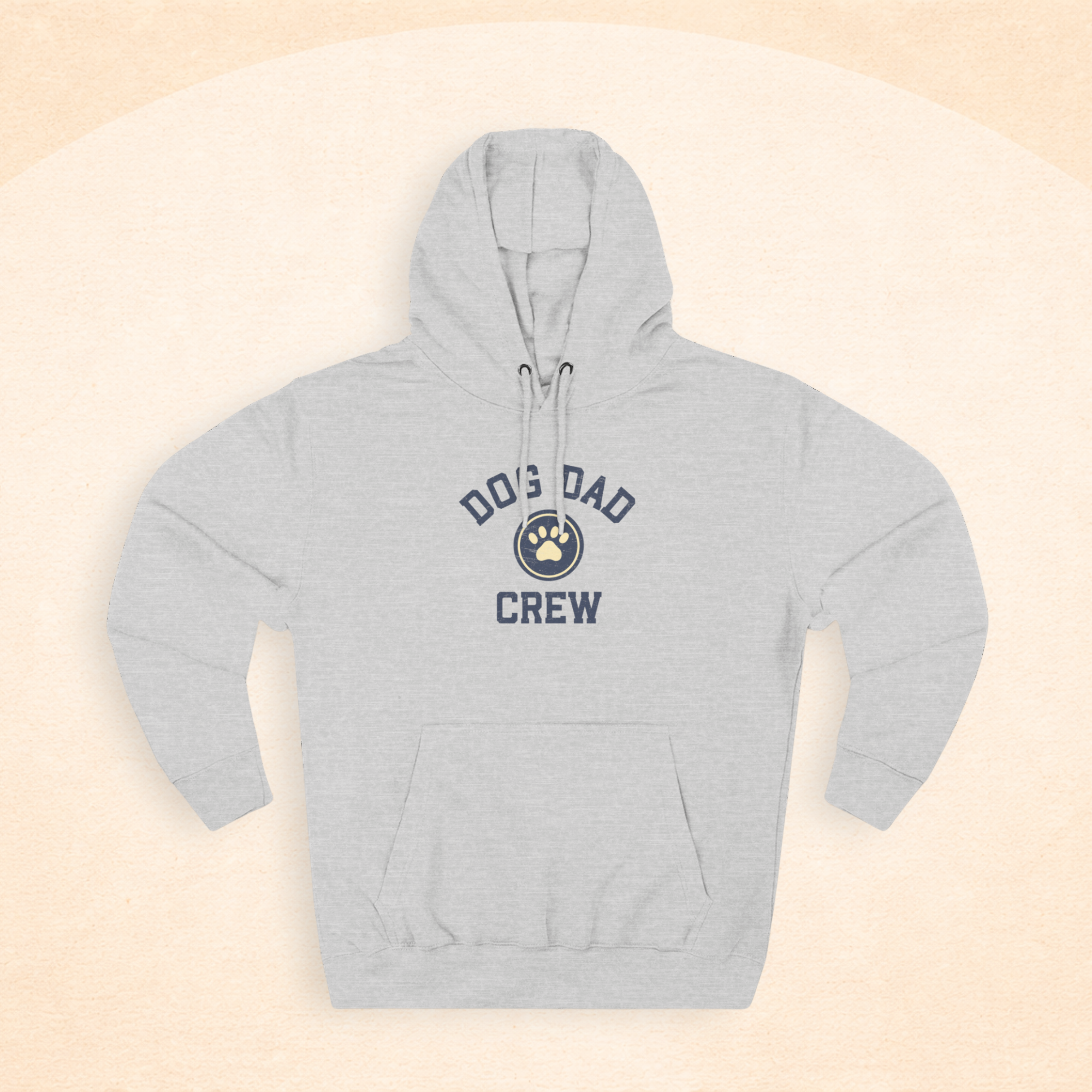 Retro Dog Dad Crew Three-Panel Fleece Hoodie | Dog Lover Vintage Design