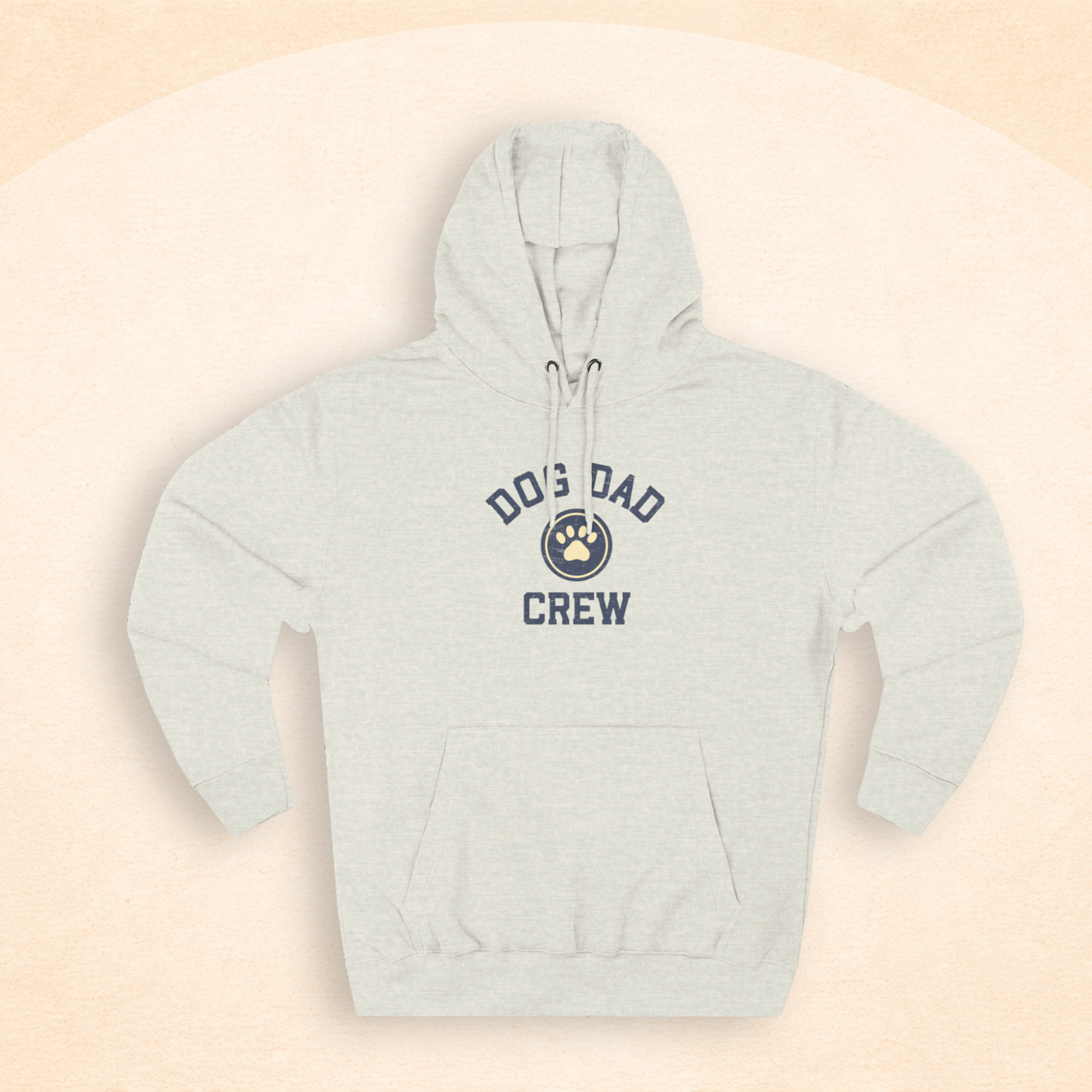 Retro Dog Dad Crew Three-Panel Fleece Hoodie | Dog Lover Vintage Design