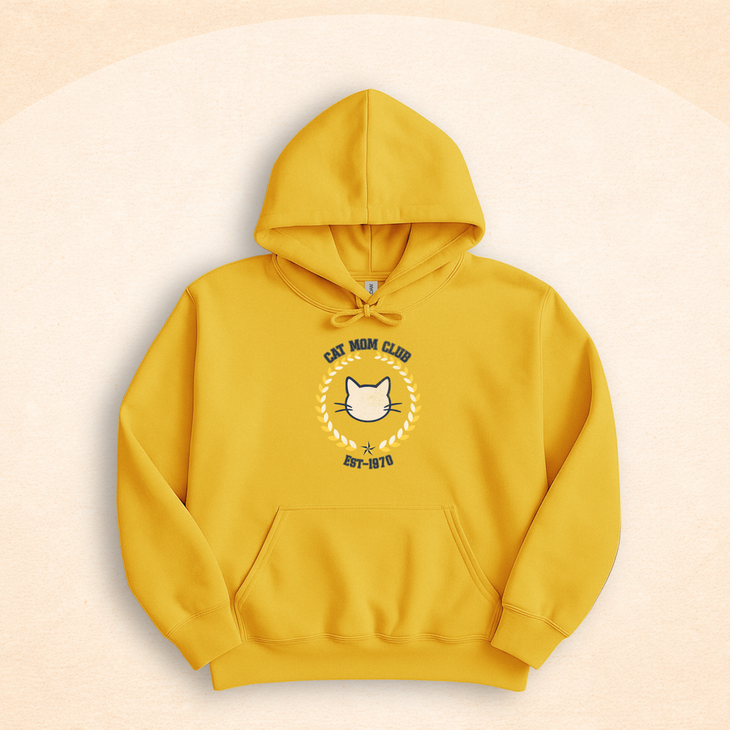 Cat Mom Club Hoodie | Cozy Retro Cat Lover Sweatshirt