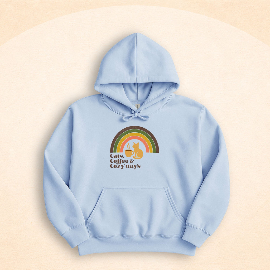 Cats, Coffee, And Cozy Days Hoodie | Cozy Cat Lover Sweatshirt