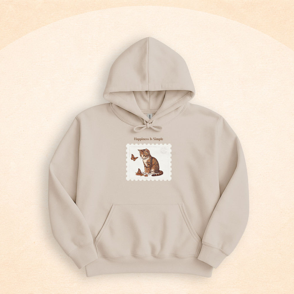 Happiness Is Simple Cat Lover Hoodie