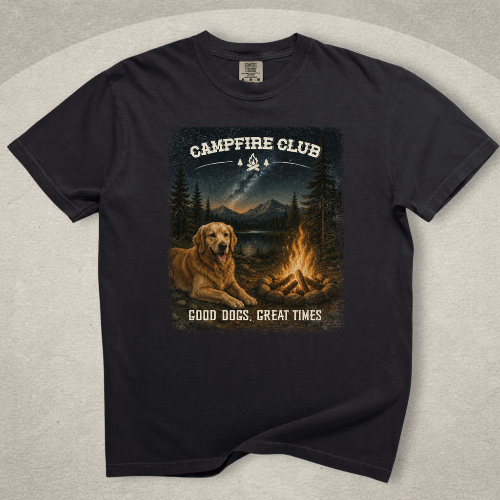 Campfire Club – Golden Retriever Graphic Tee