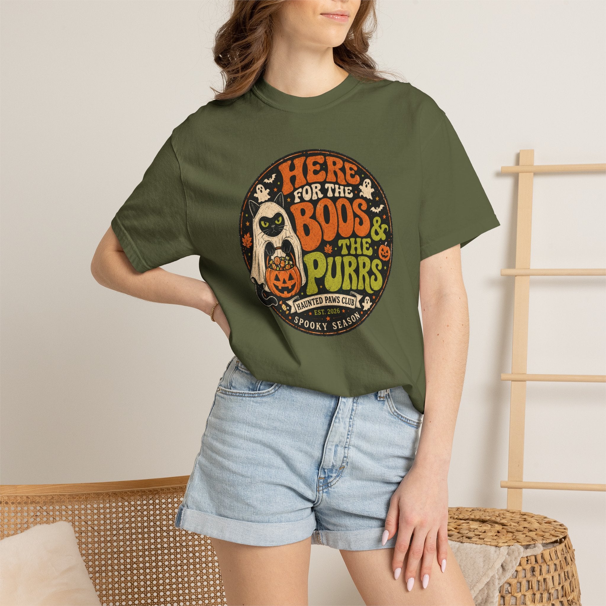 Here For The Boos And Purrs Cat T-Shirt