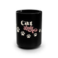 Retro 'Cat Lady' Mug — 15oz Black Cat Lover Coffee Cup