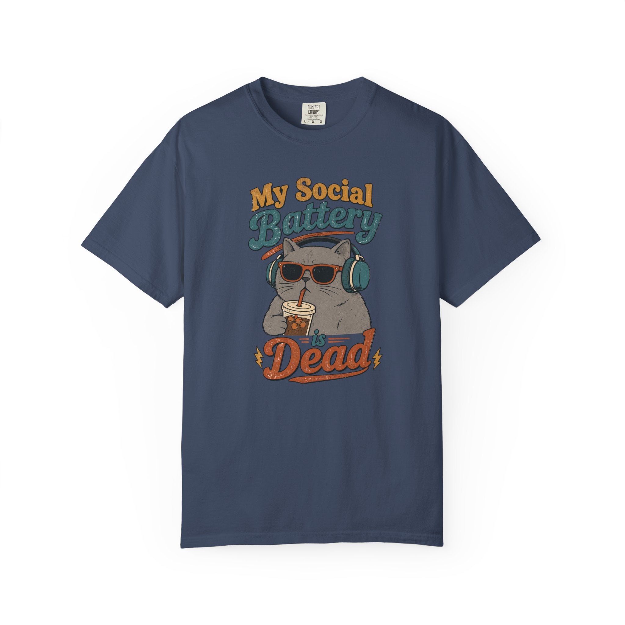 My Social Battery Is Dead Cat T-Shirt